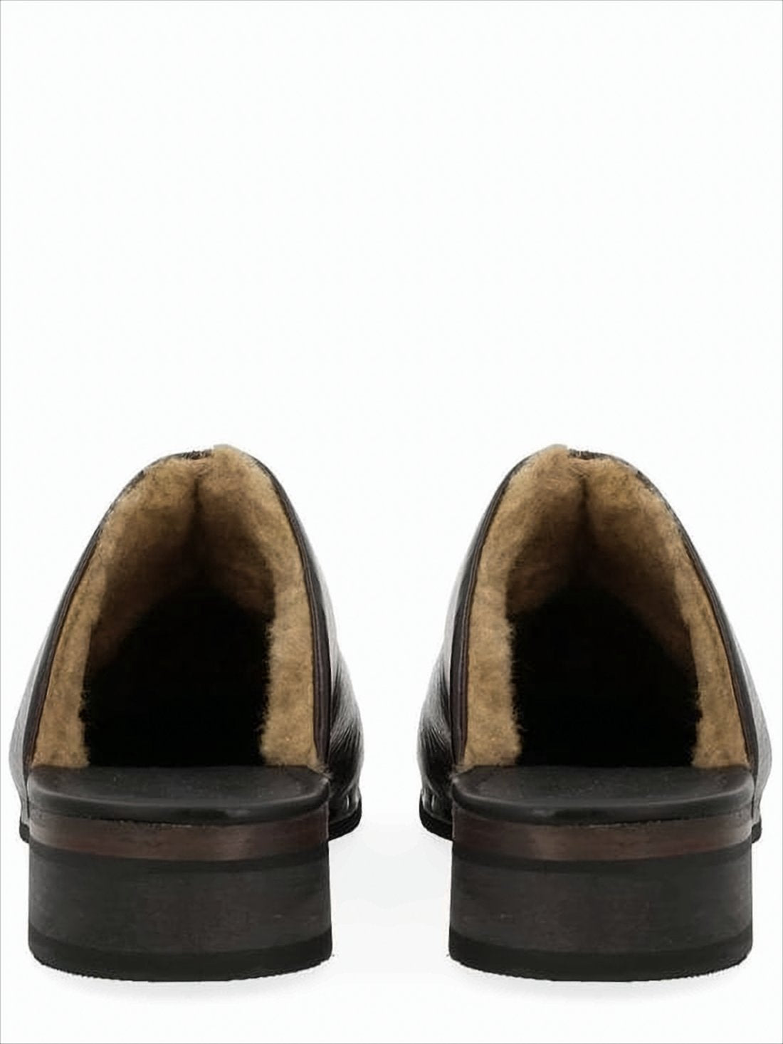 Deep Brown Cowhide Leather Slip-On Mules