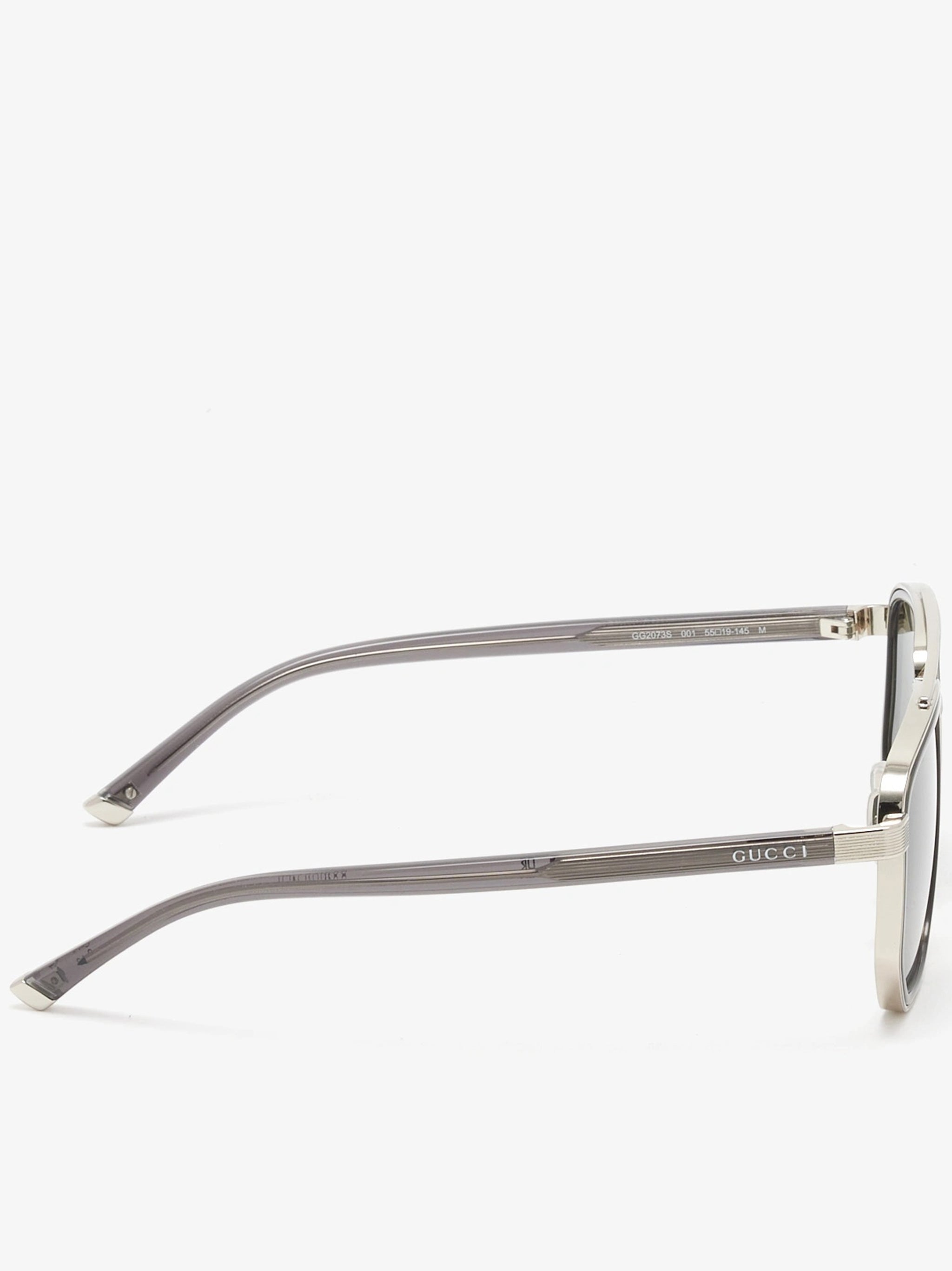 Silver Silver Metallic Angular Rectangular Sunglasses