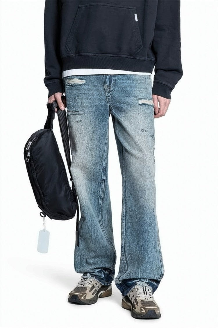 Relaxed Wide-Leg Denim Pants