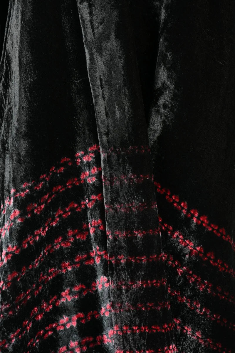 Silk Velvet Overcoat - Black