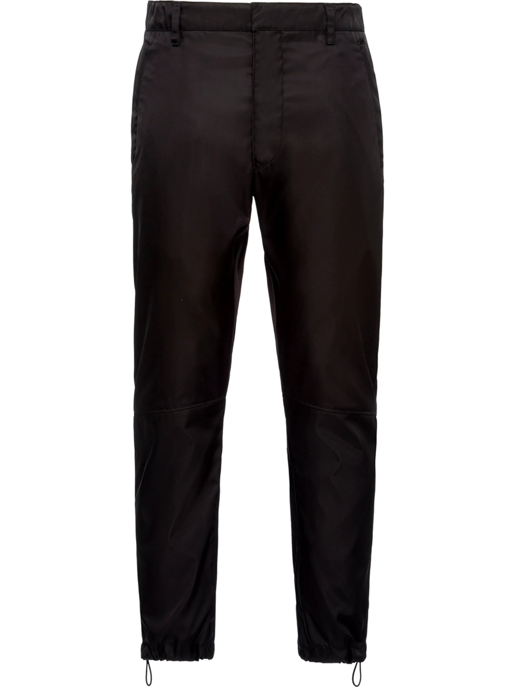 Black Pantalone Tapered Matte Fabric Pants