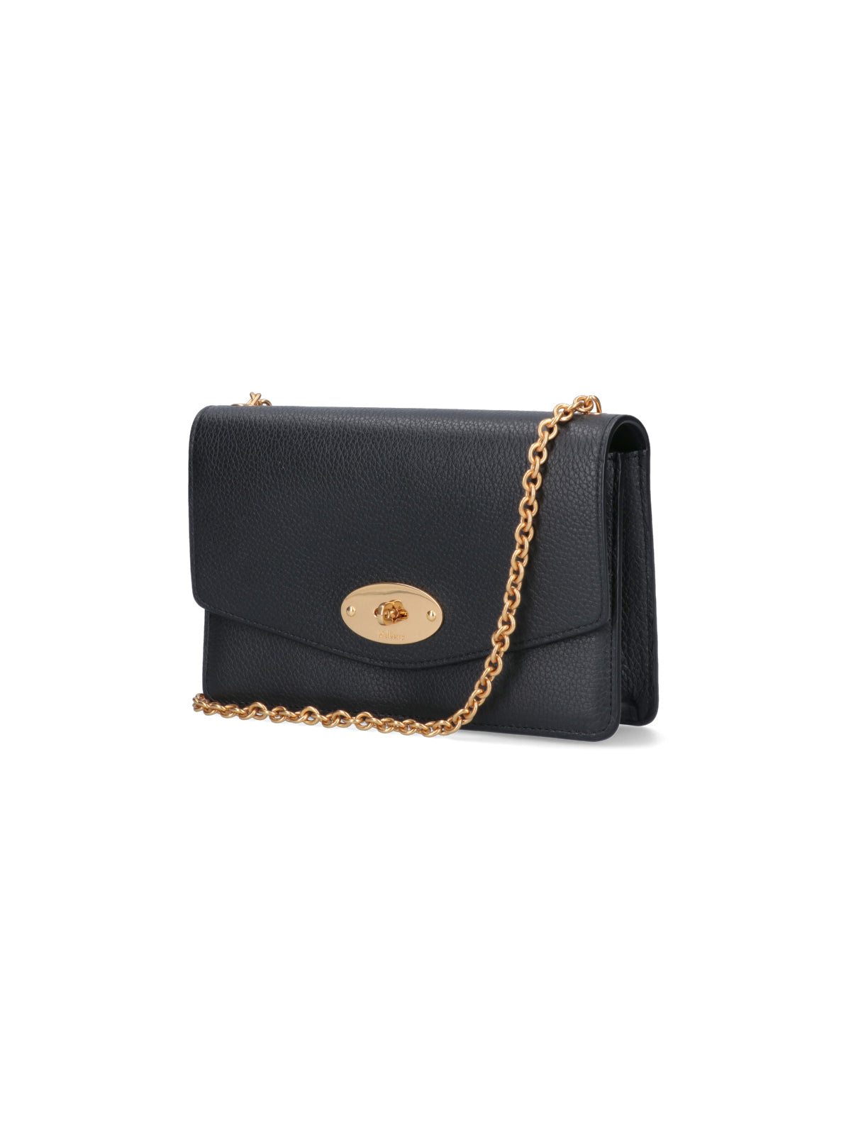 "Darley" Small Bag, In Black Hammered Leather