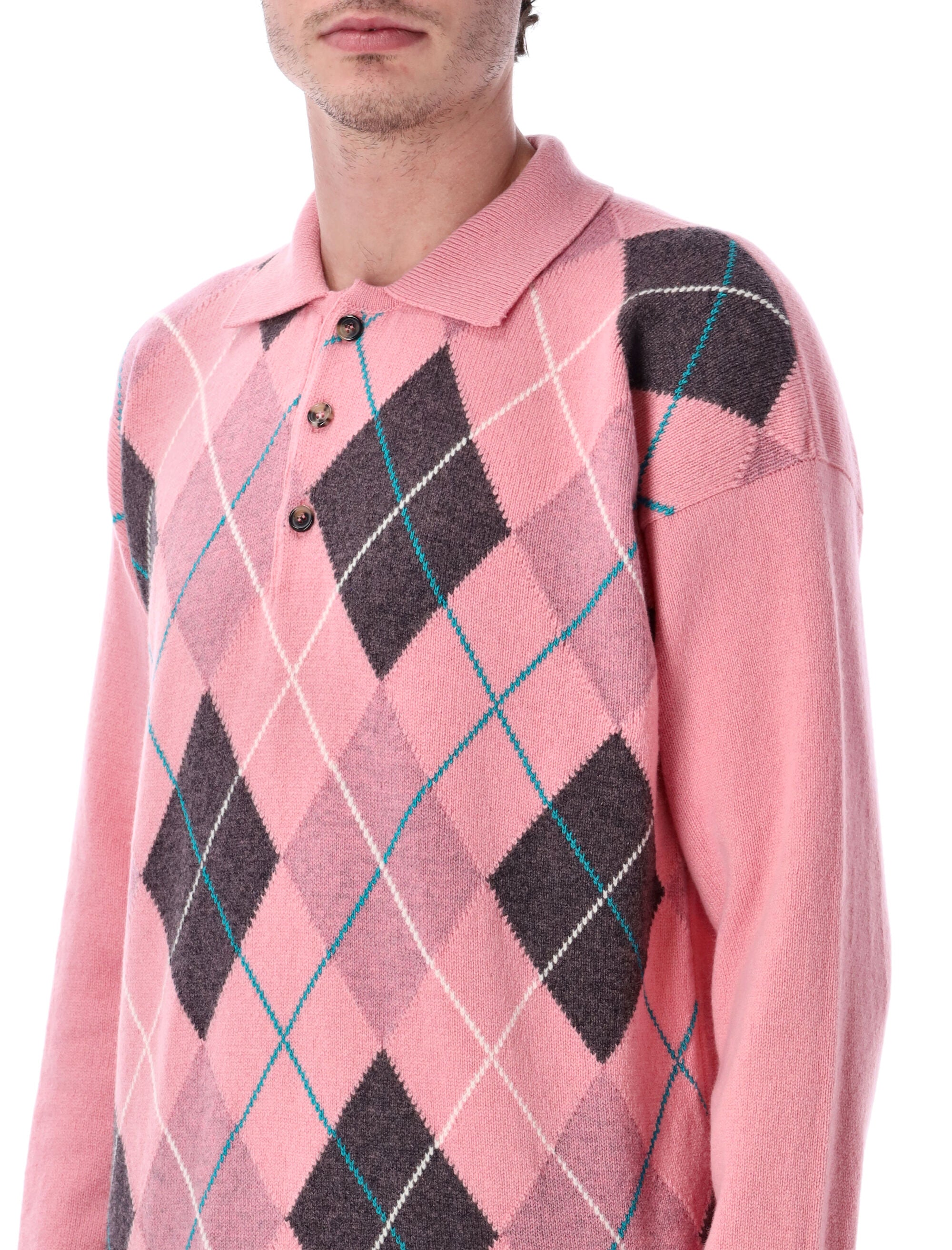 X Pringle Argyle Polo Sweater