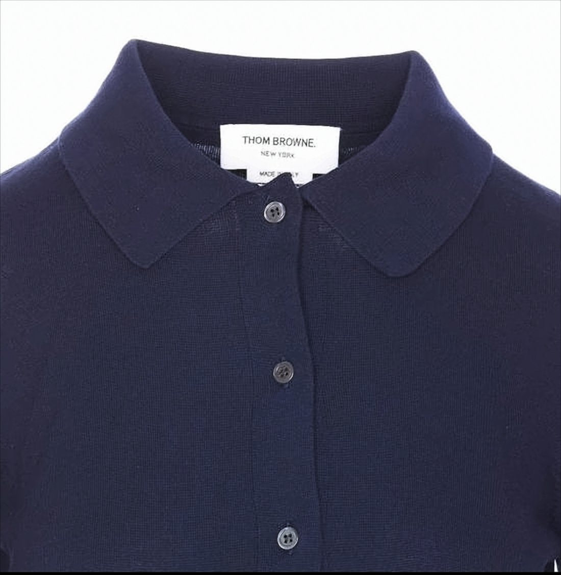 Navy Blue Cardigan with Striped Accent
