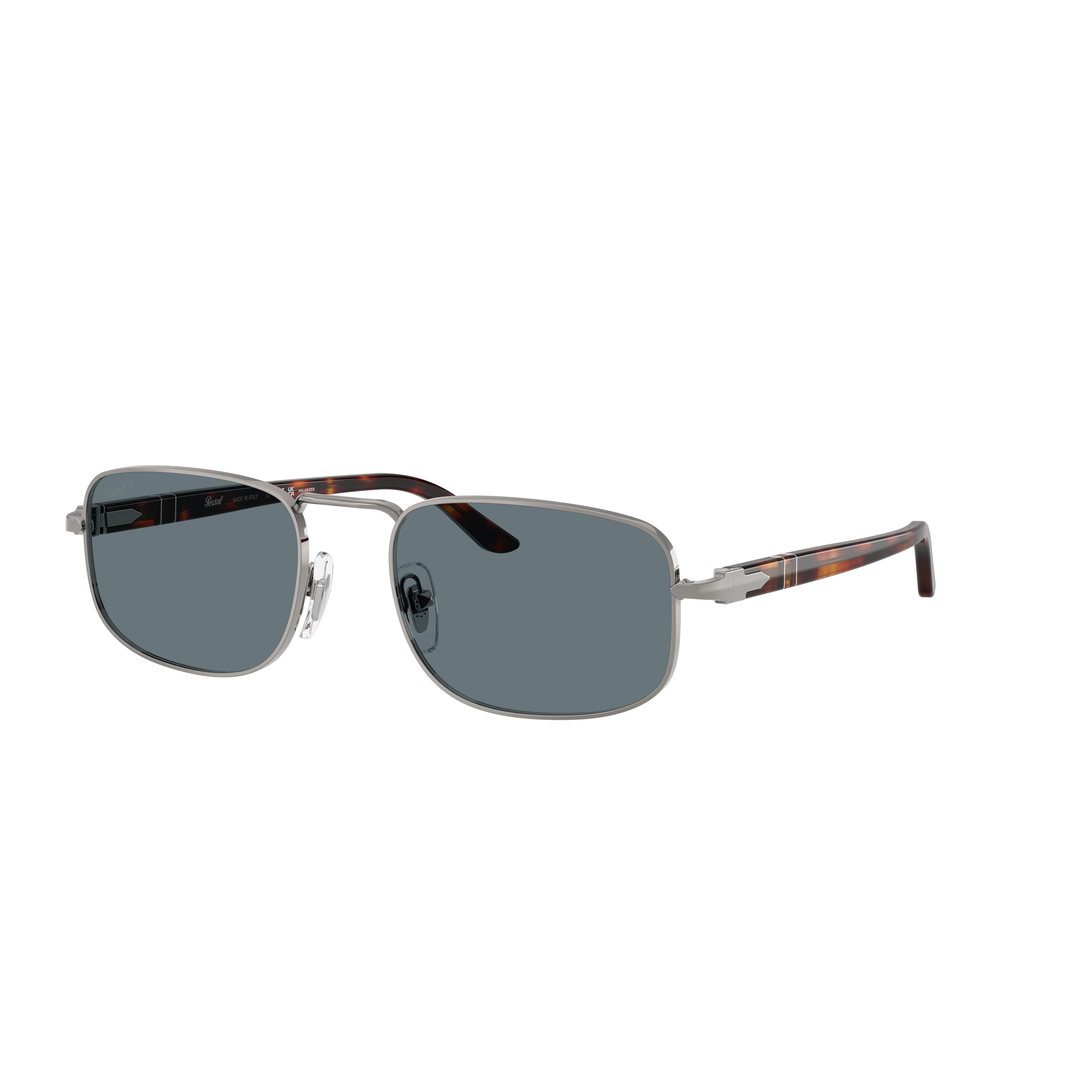 Rectangular Metal Frame Sunglasses With Tortoiseshell Tips
