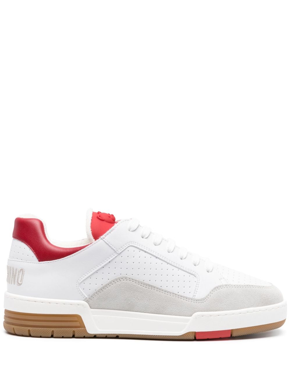 Perforated Calf Leather and Suede Sneakers