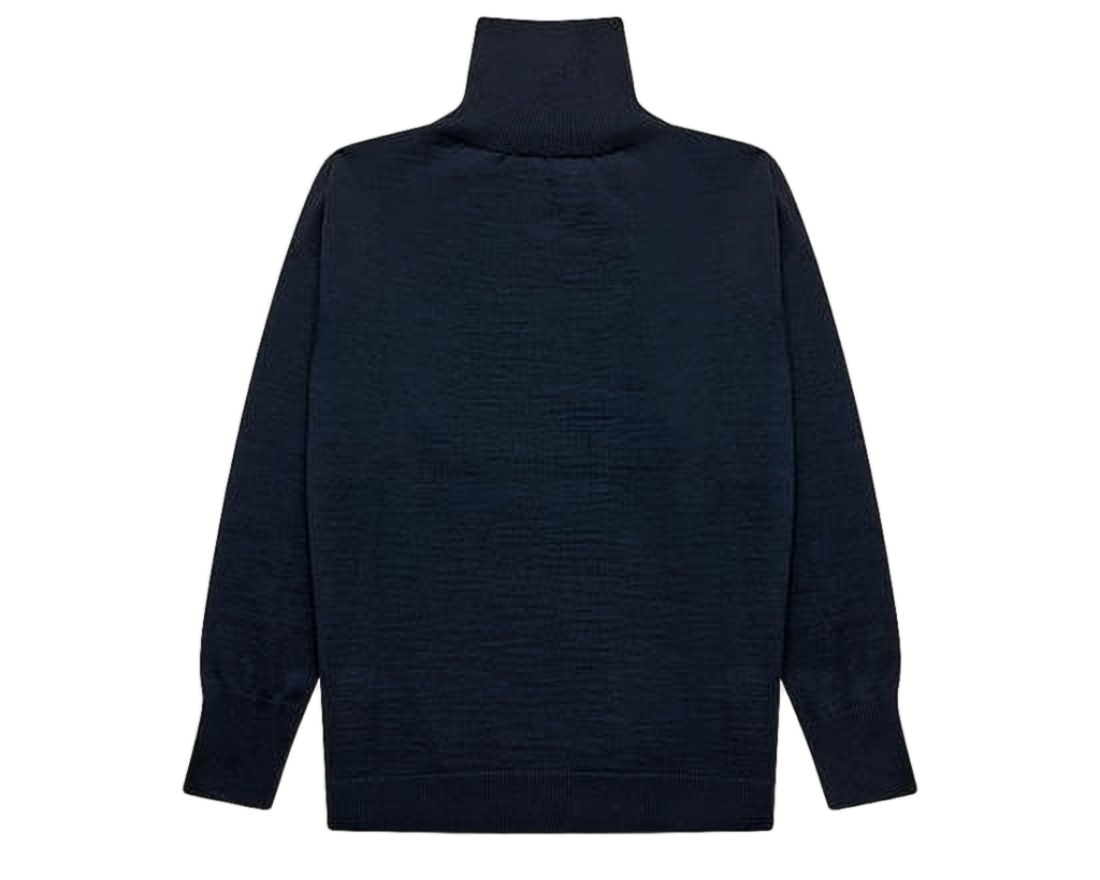 Finely Knit Turtleneck Sweater in Pure Merino Wool