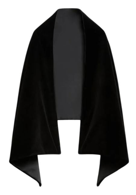Black Stole in Stretch Cotton Velvet
