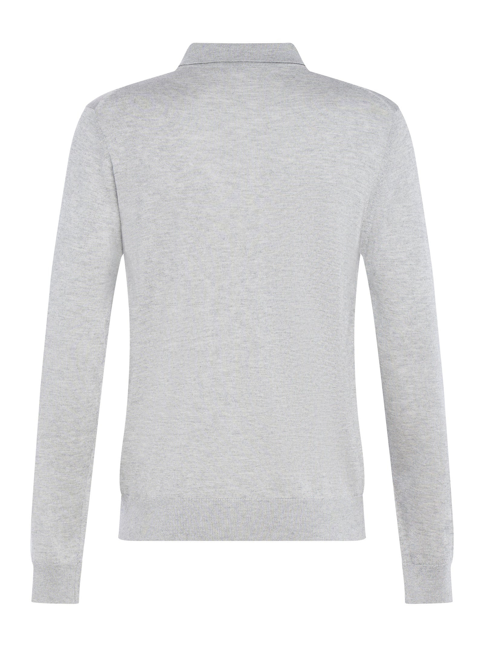Three-Button Grey Sweater With Classic Polo Collar