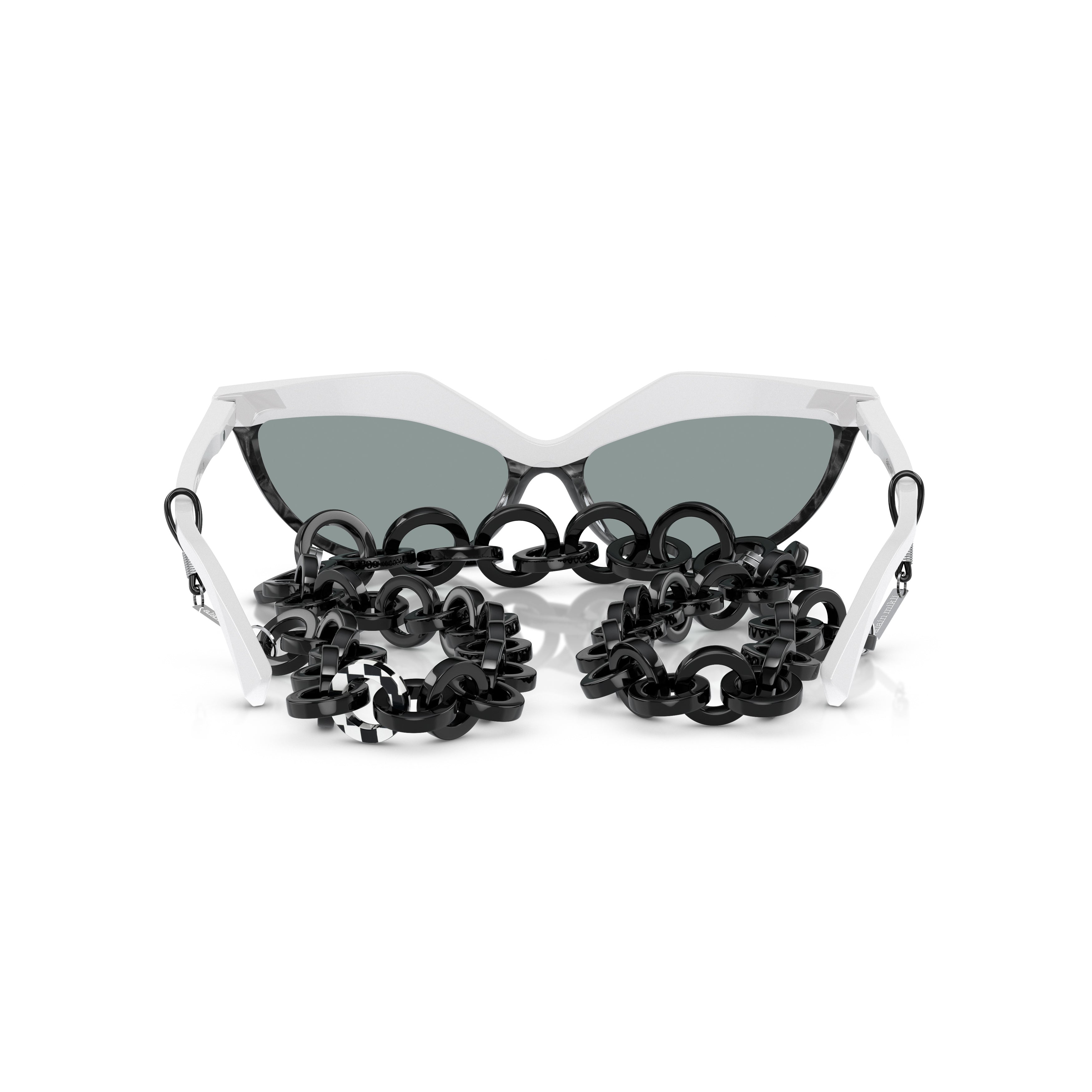 5070 Sole Cat-Eye Sunglasses with Chunky Chain Detail