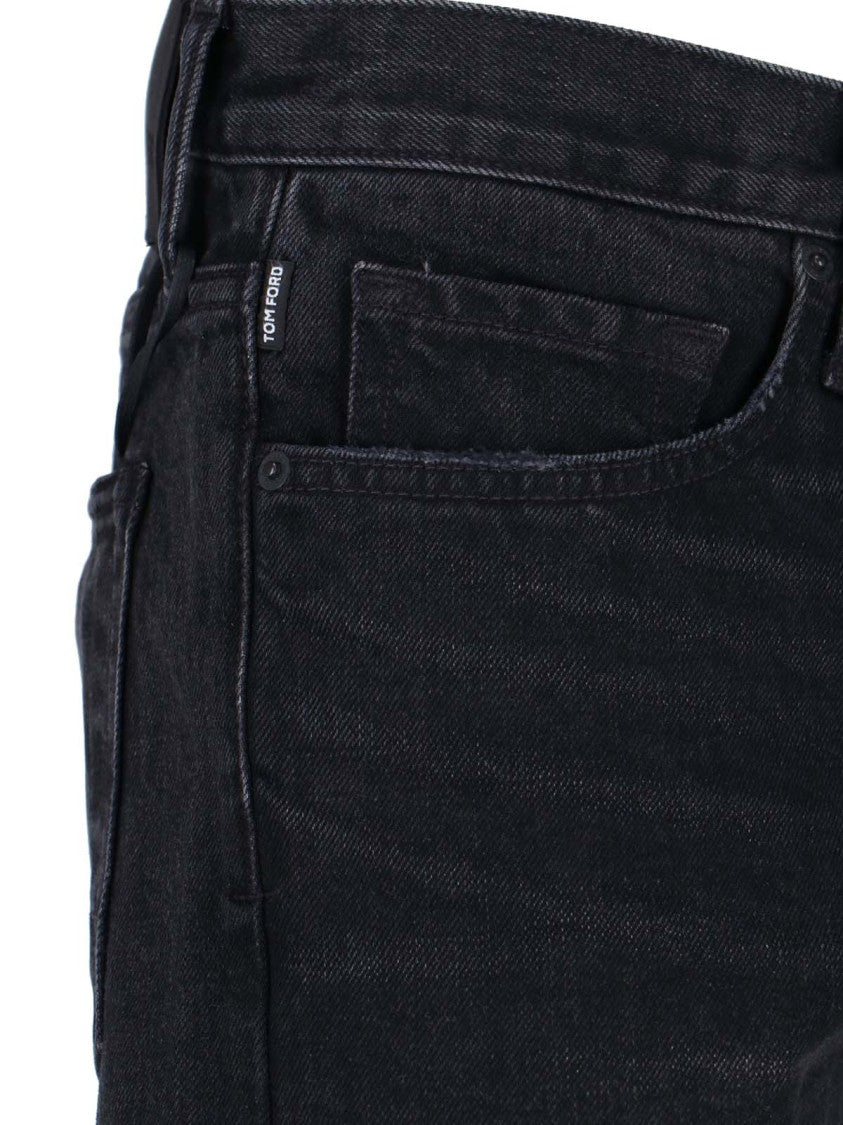 Logo Straight Jeans – Black