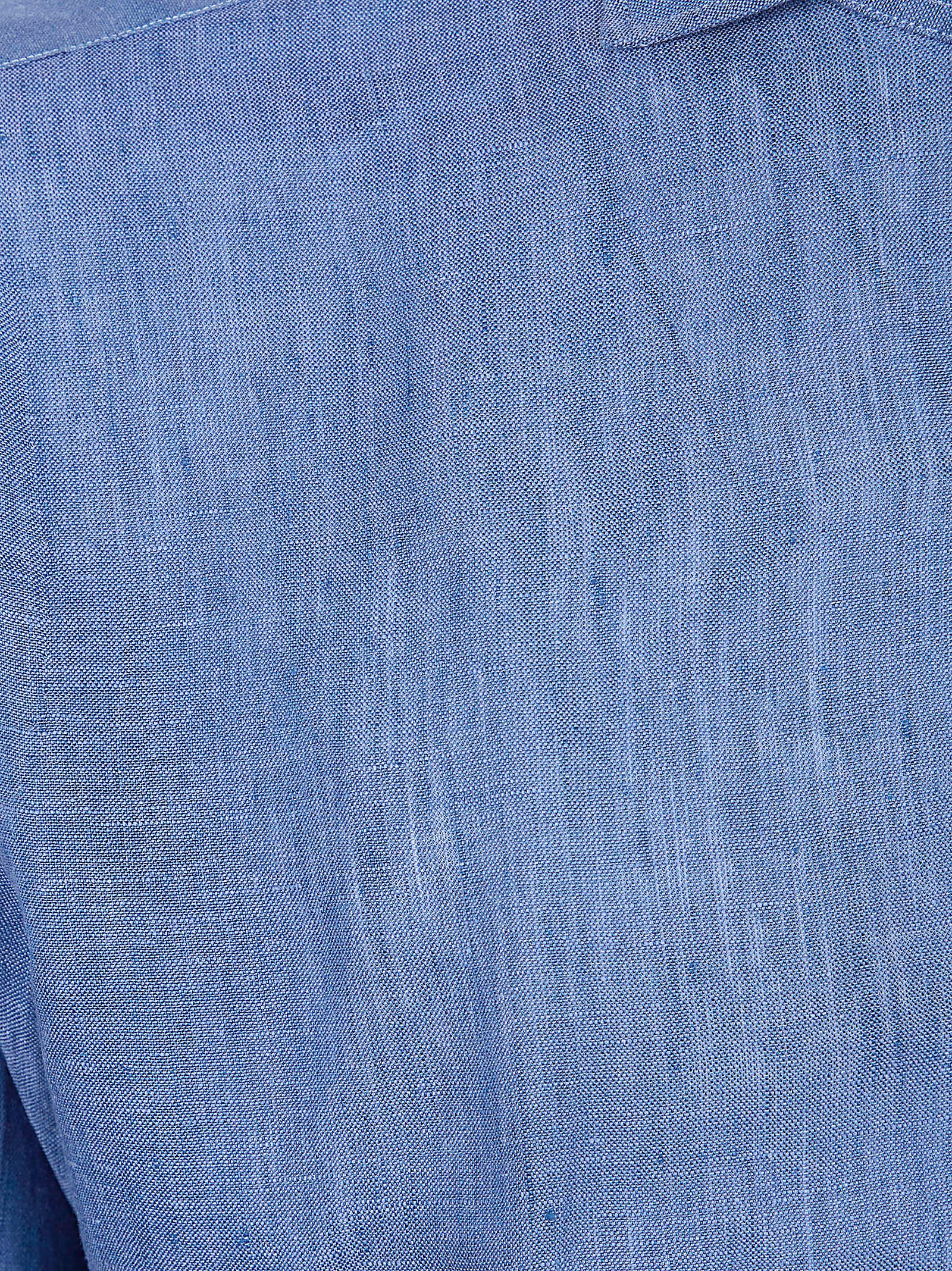 Long Sleeve Blue Linen Shirt