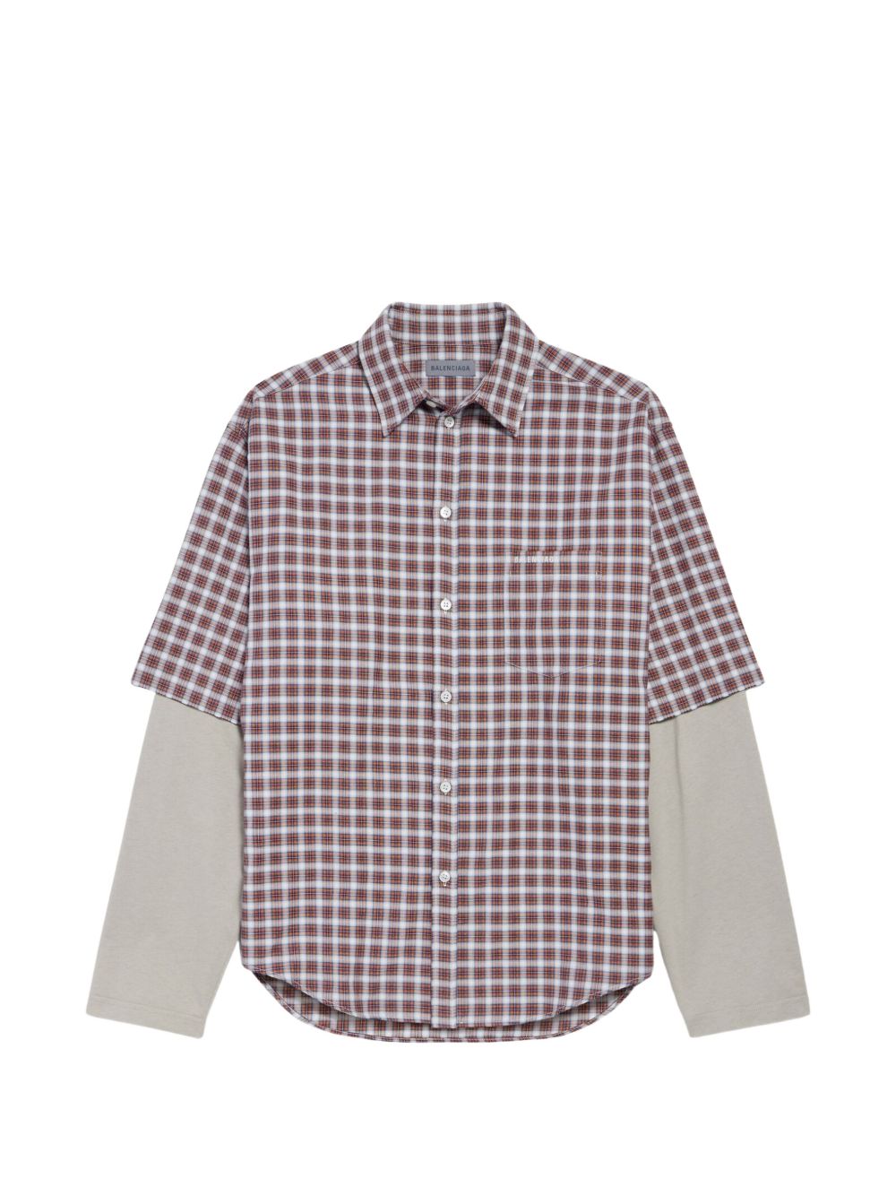 Layered Checkered Shirt With Classic Collar