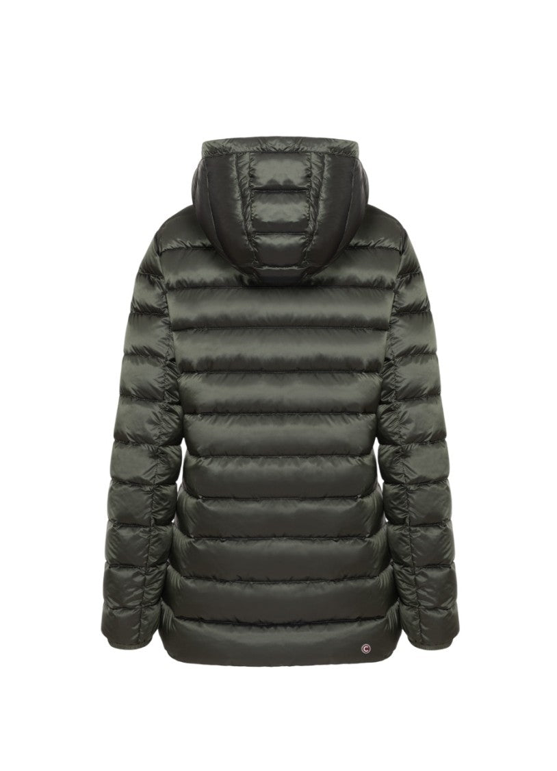 Tailored Quilted Down Coat with Adjustable Hood