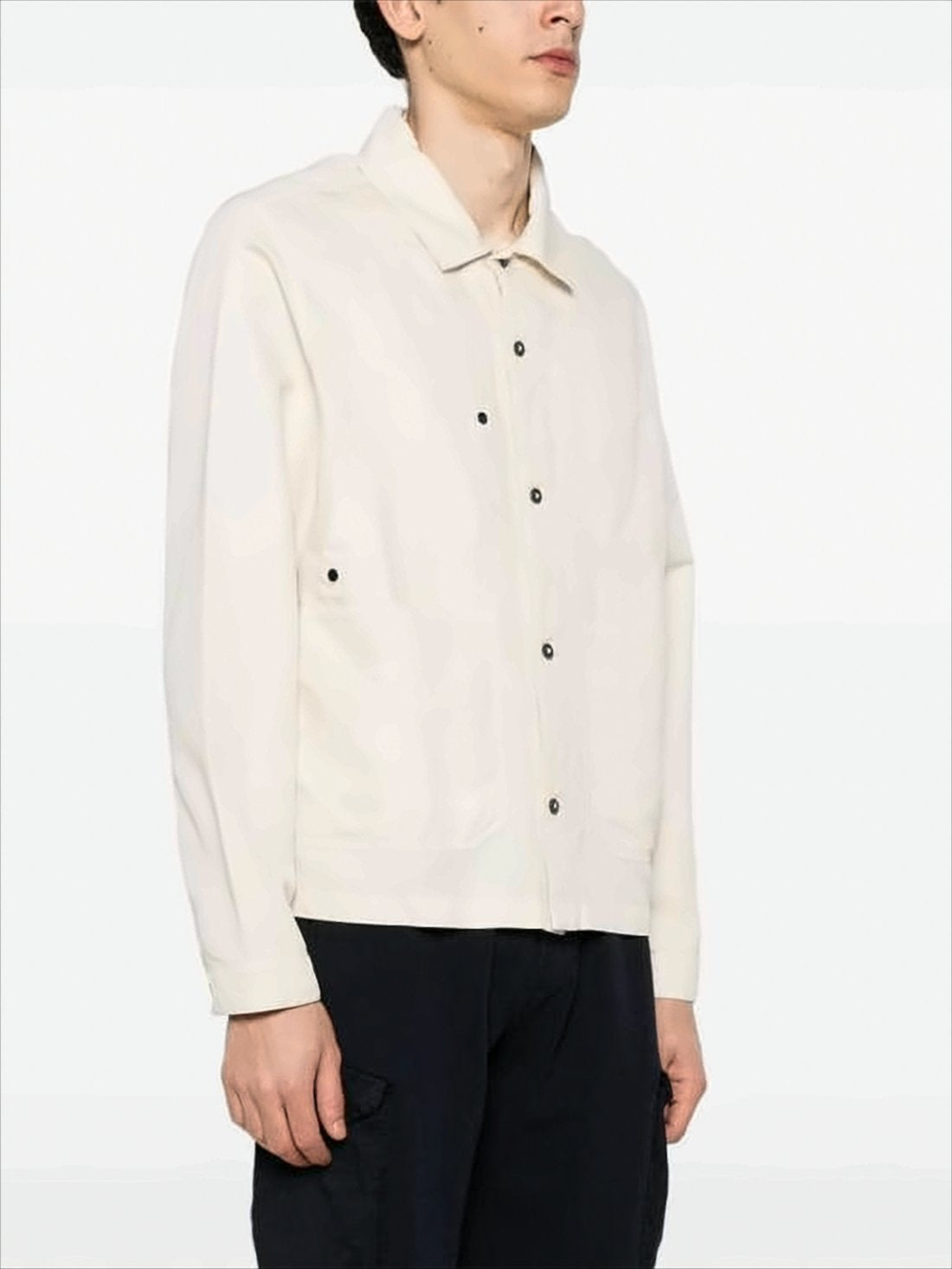 Relaxed Fit Long-Sleeve Shirt with Button-Up Front