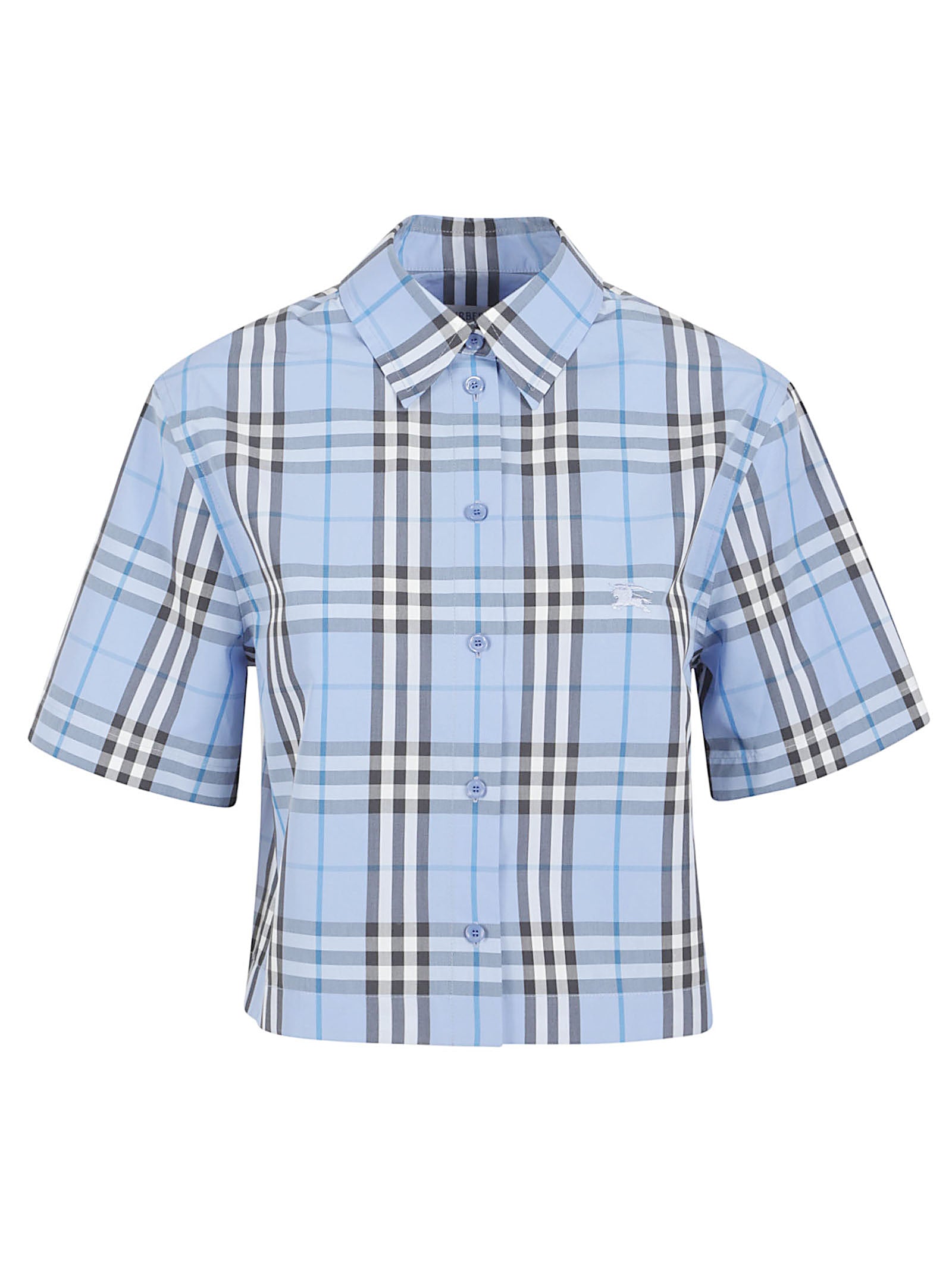 Cropped Shirt with Classic Check Pattern