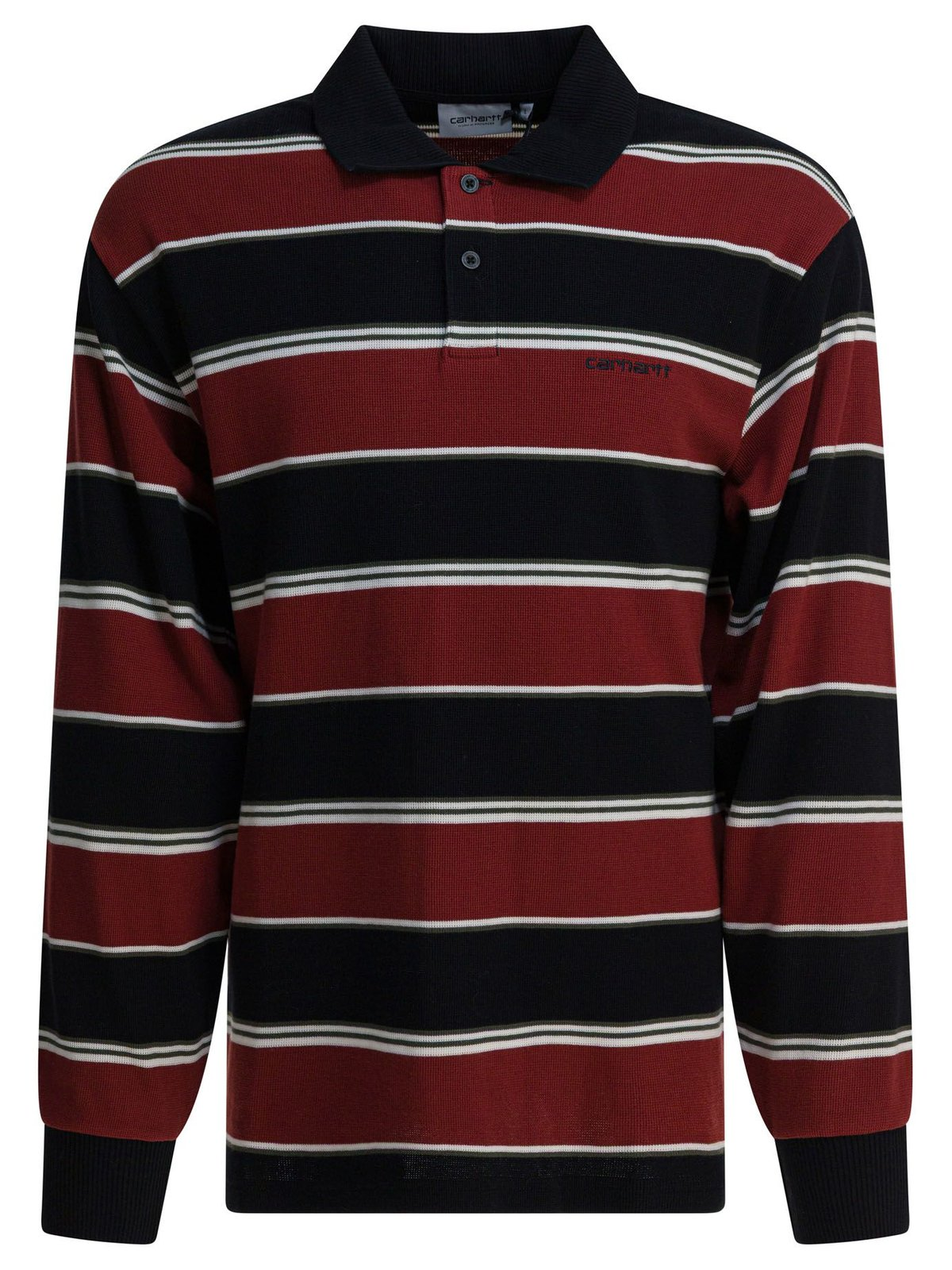 Horizontal Striped Long Sleeve Polo