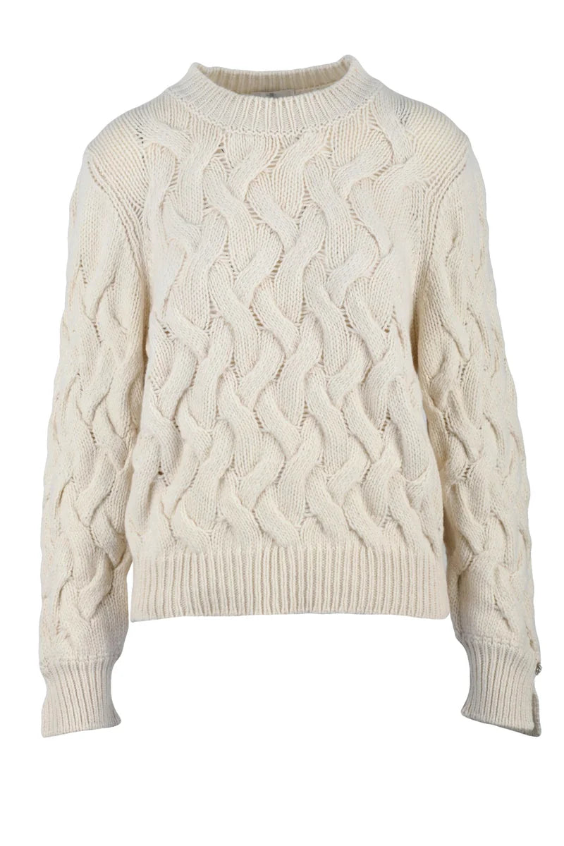 Cable Knit Sweater - White