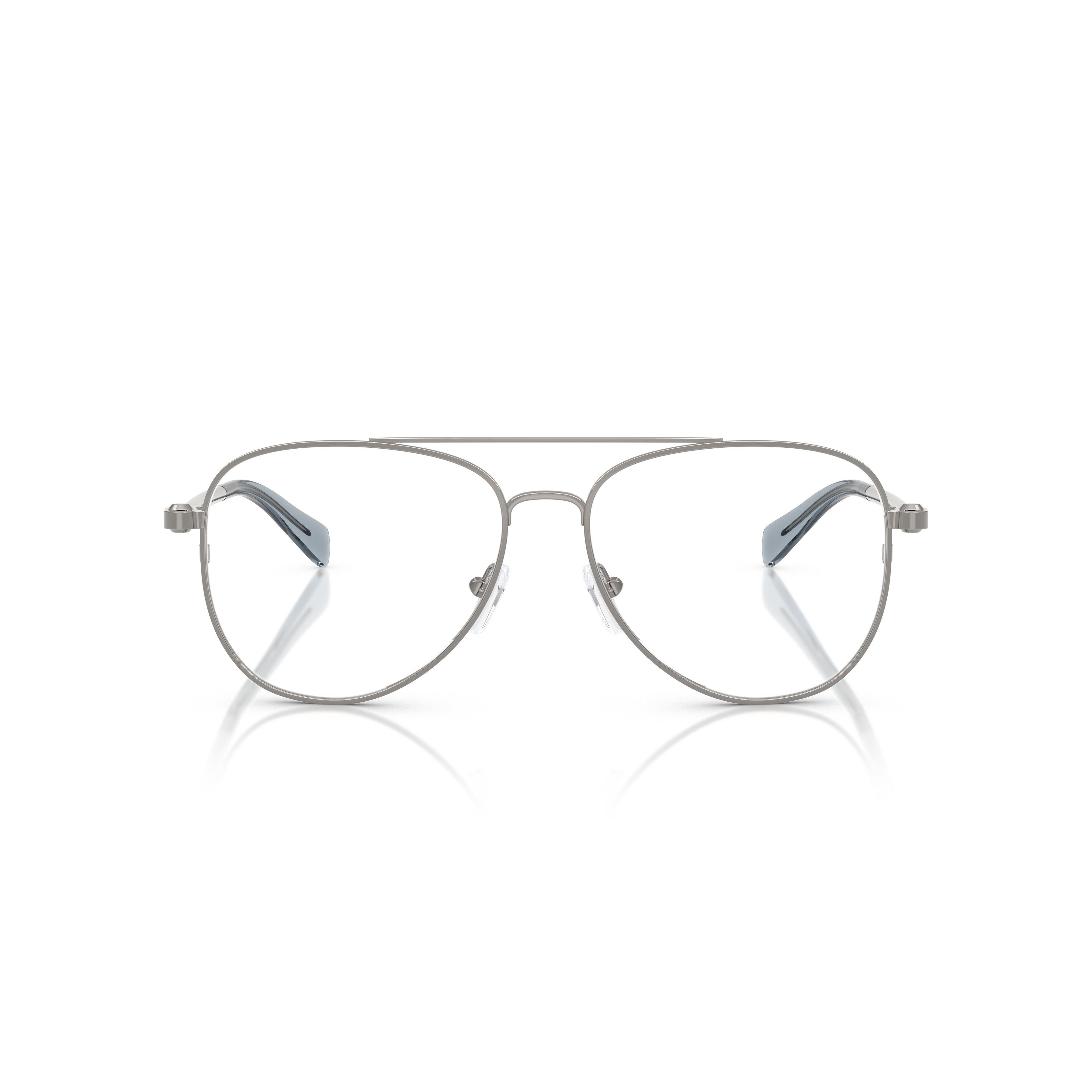 0mk3089 Double Bridge Silver Metal Sunglasses with Rounded Lenses