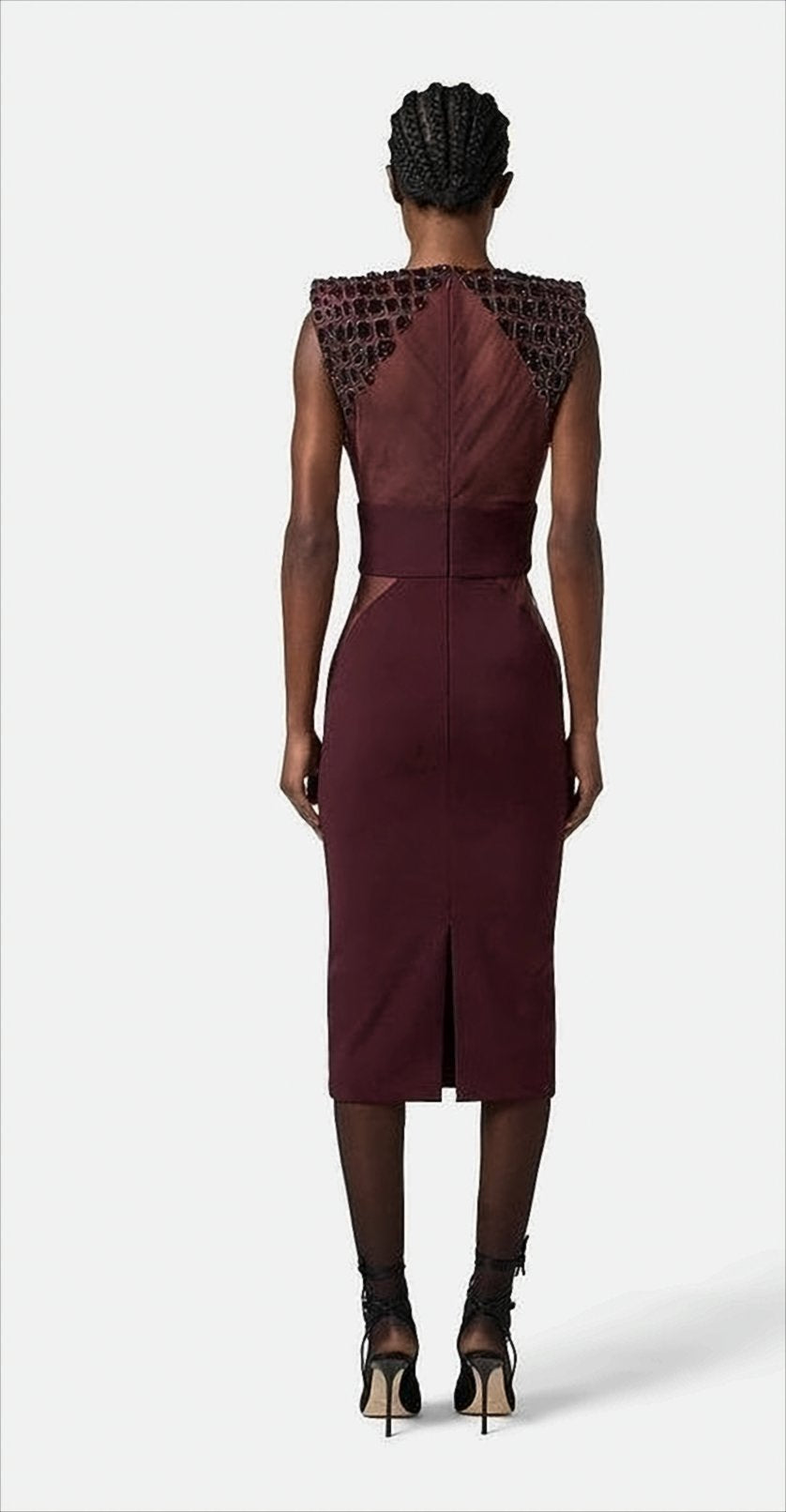 Lightweight Crepe Midi Dress With Structured Shoulders