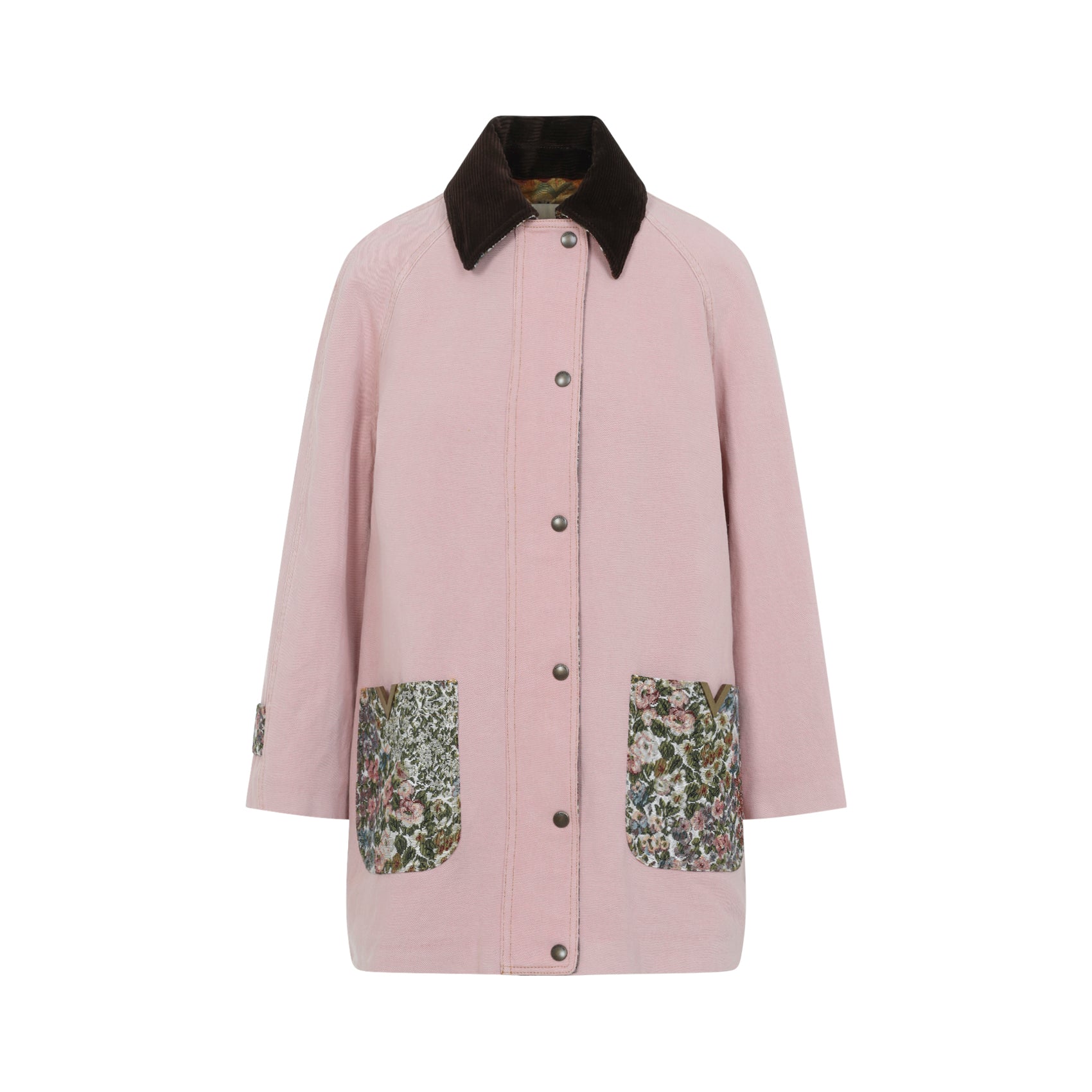 Short Coat With Floral Accents