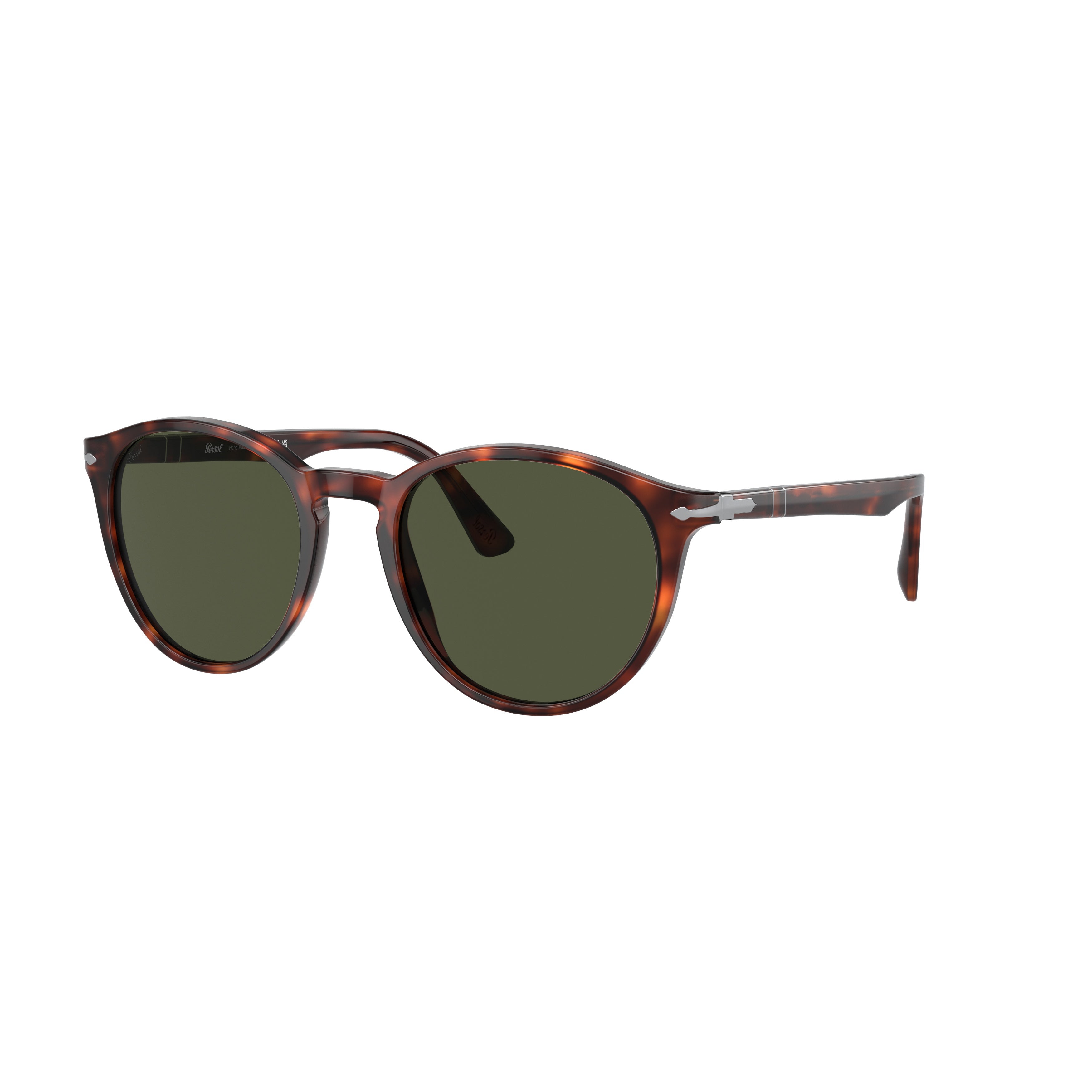 0po3152s Classic Round Frame Tortoiseshell Sunglasses