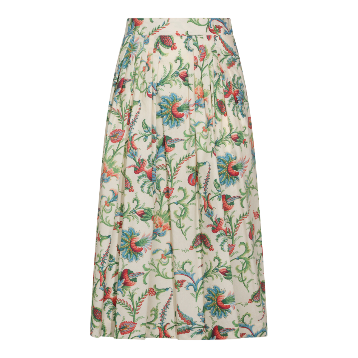 Floral Pleated Midi Skirt