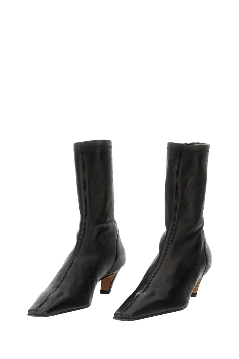 Mid-Calf Black Boots with Pointed Toe