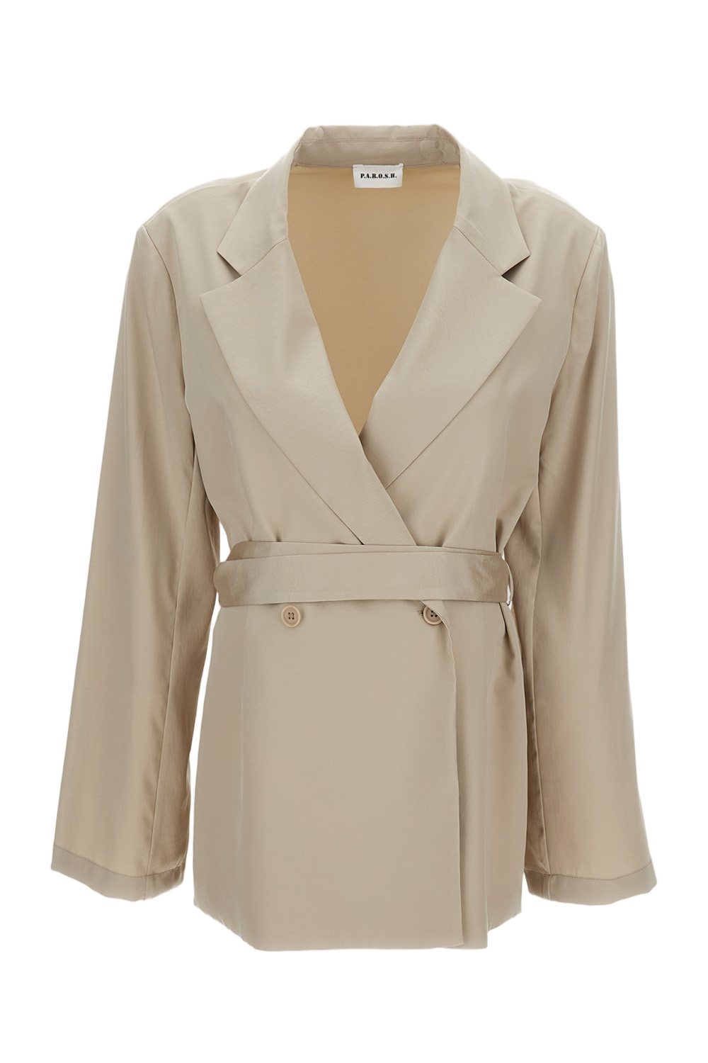 Tailored Beige Jacket with Clean Minimalist Design