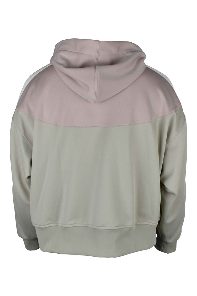 Two-Tone Zip-Front Cardigan With Hood And Logo