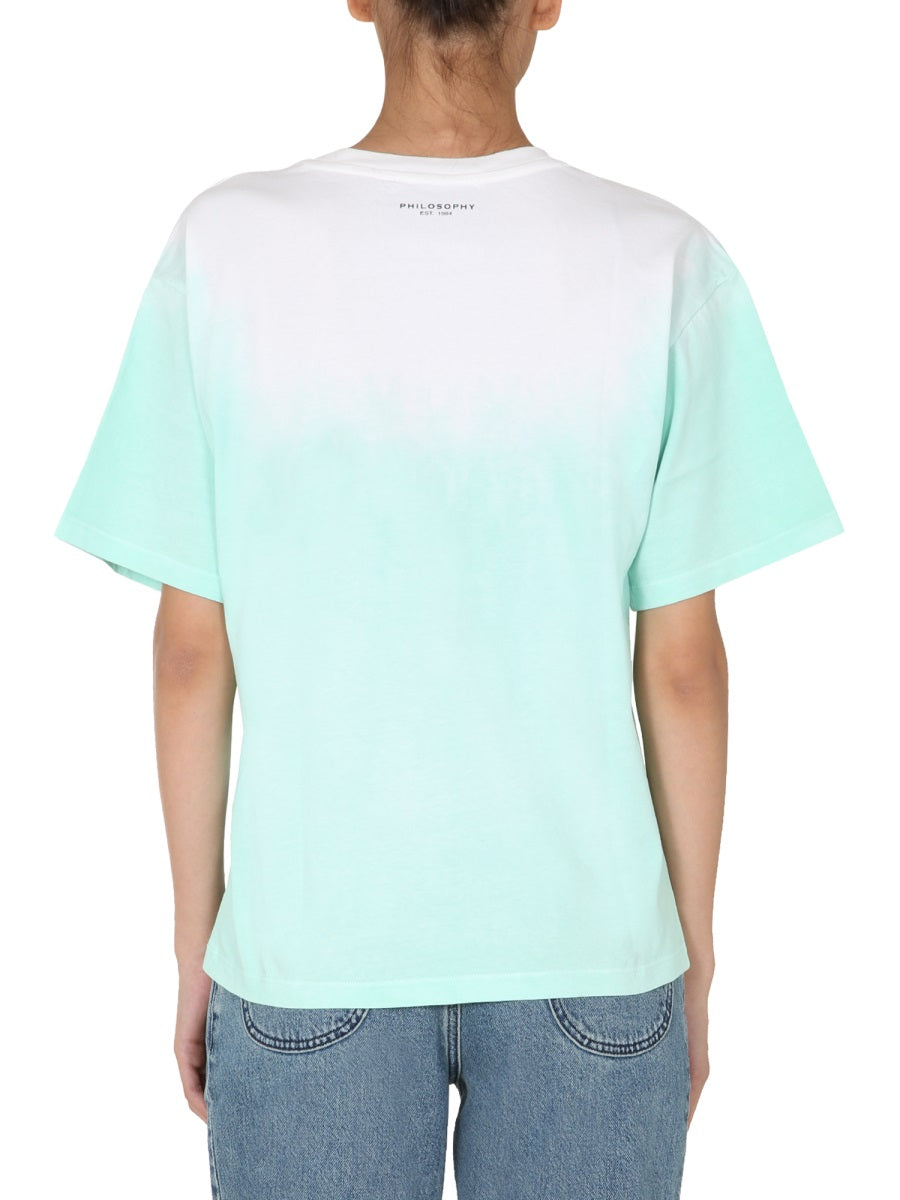 Gradient Jersey Cotton Crew Neck T-Shirt