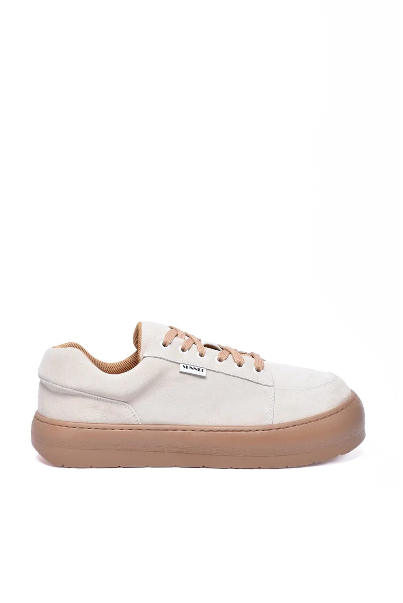 Suede Sneaker - Beige/Brown
