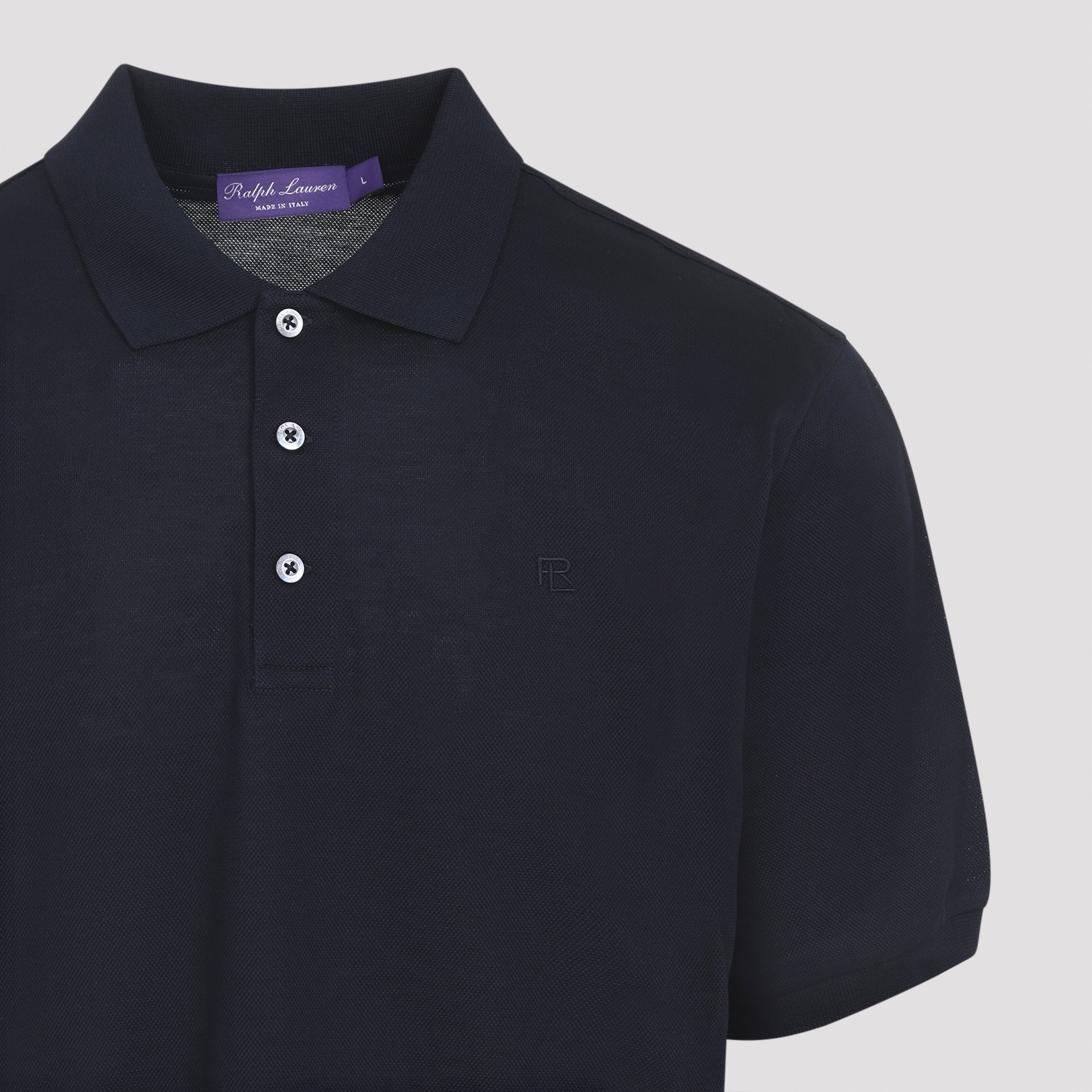 Deep Blue Cotton Polo Shirt with Embroidered Logo