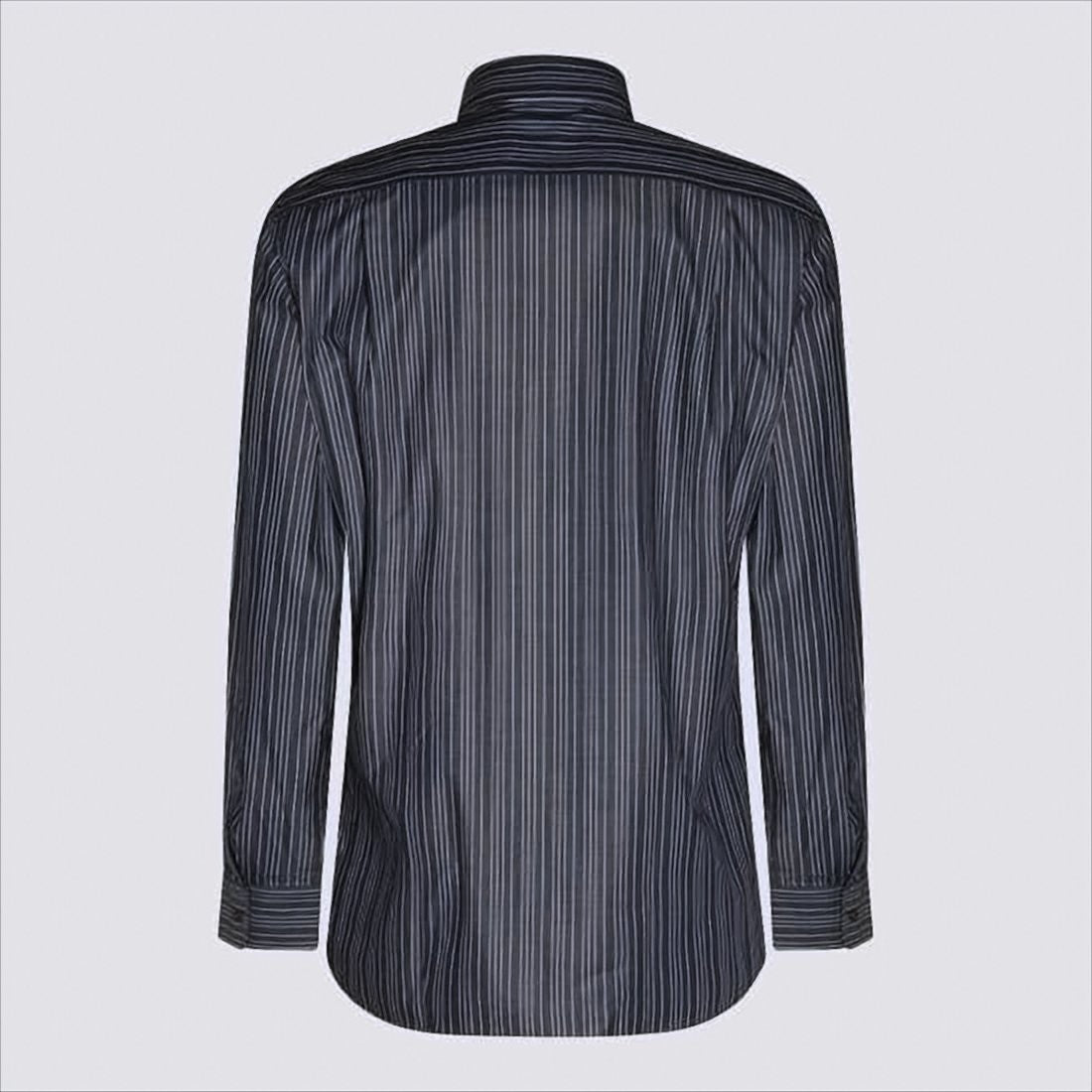Long-Sleeve Casual Shirt with Vertical Stripes