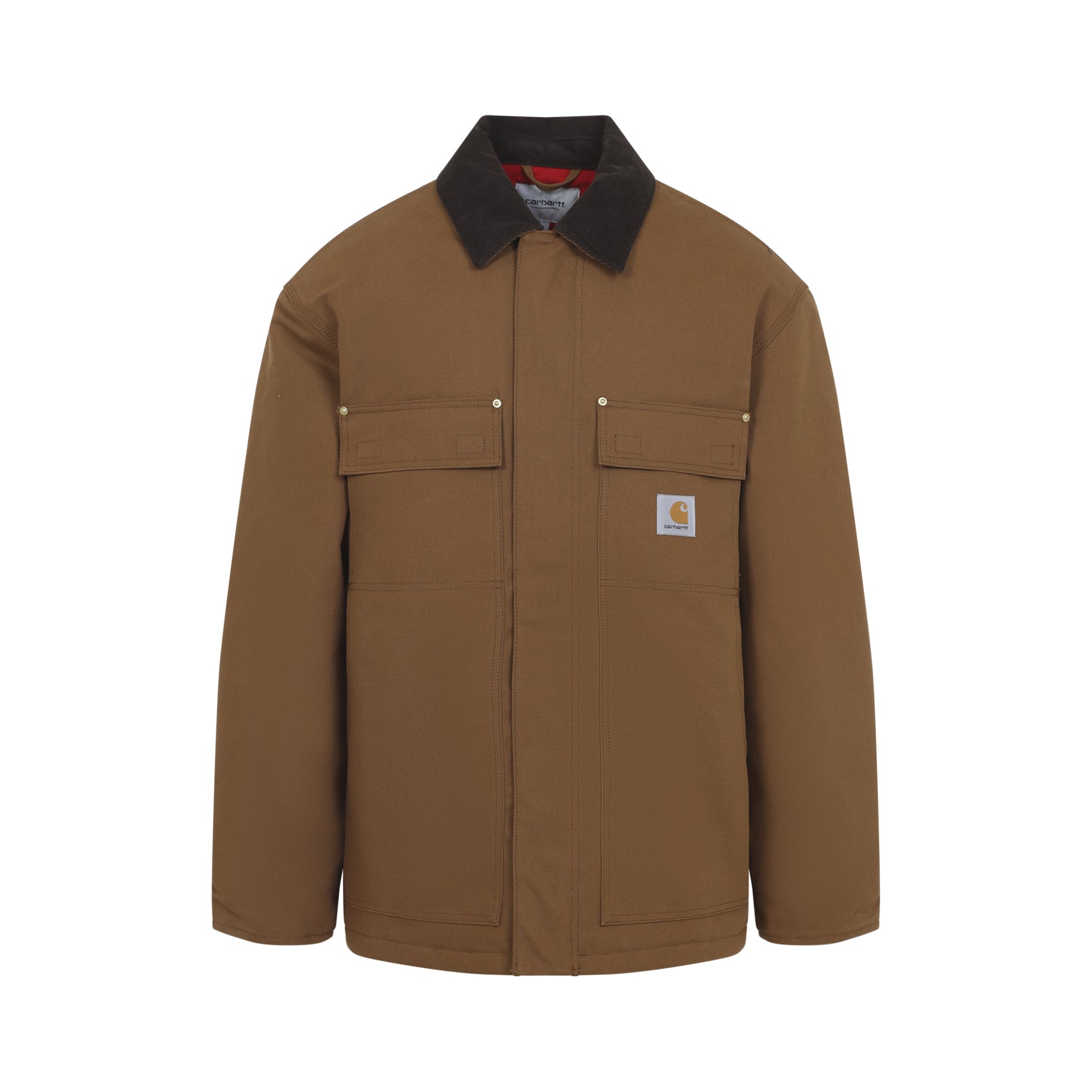 Structured Brown Jacket With Dark Contrast Collar