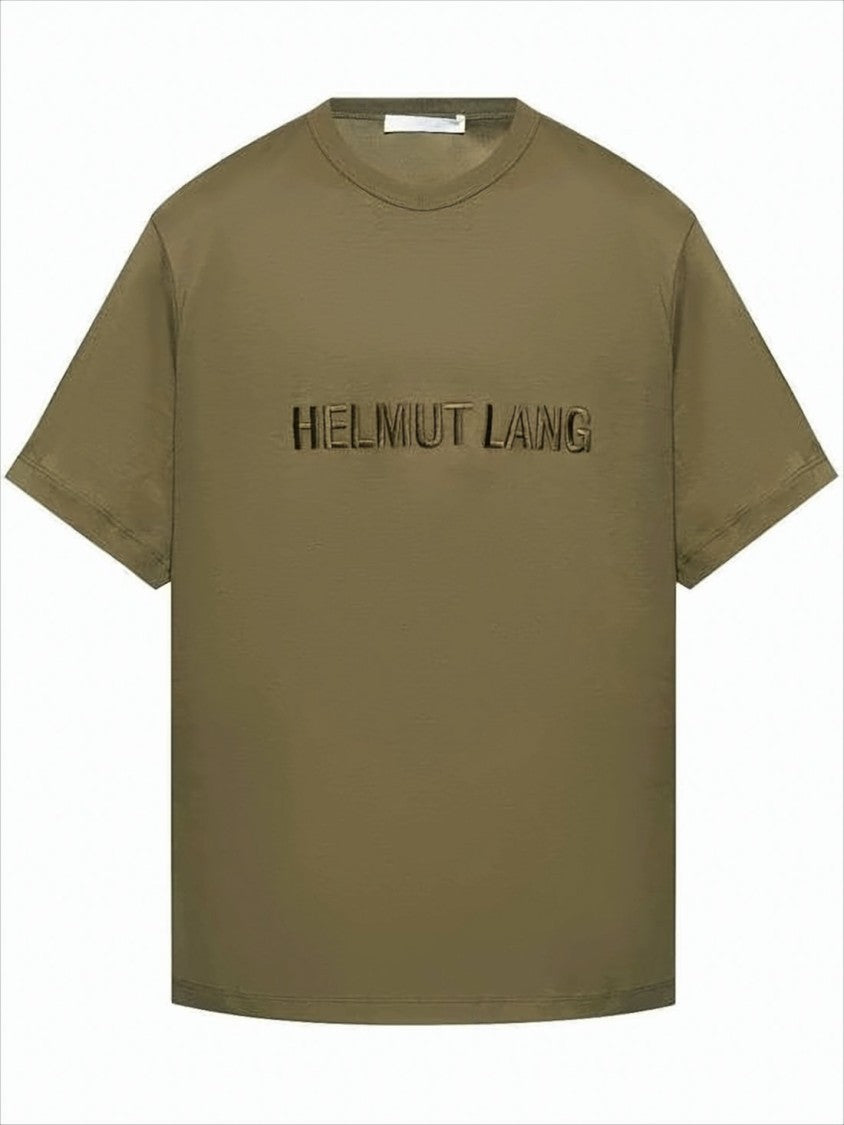 Boxy Brown Cotton T-Shirt with Tonal Embroidered Logo