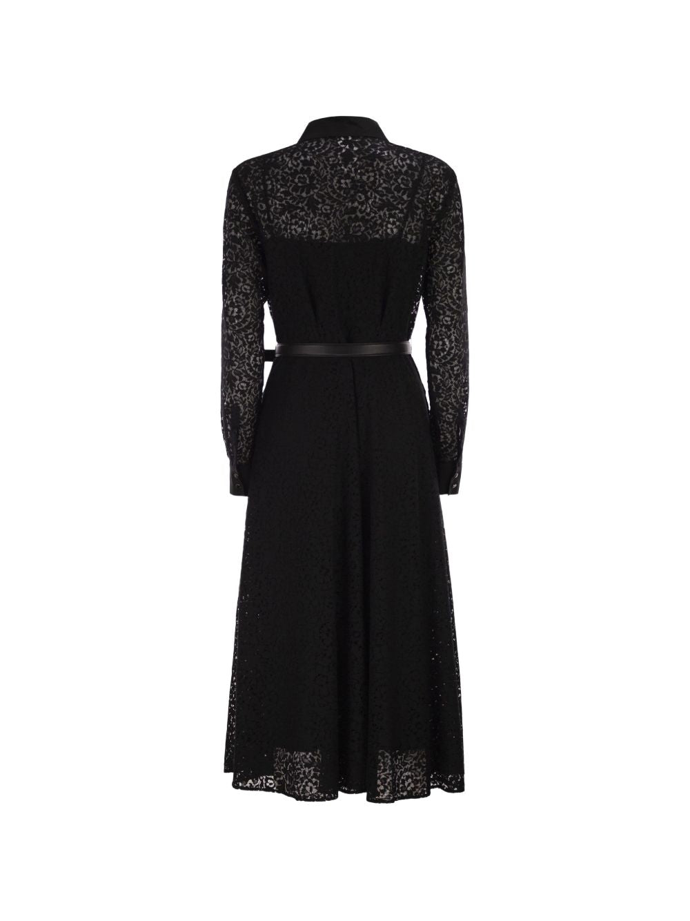 Calf-Length Pleated Dress