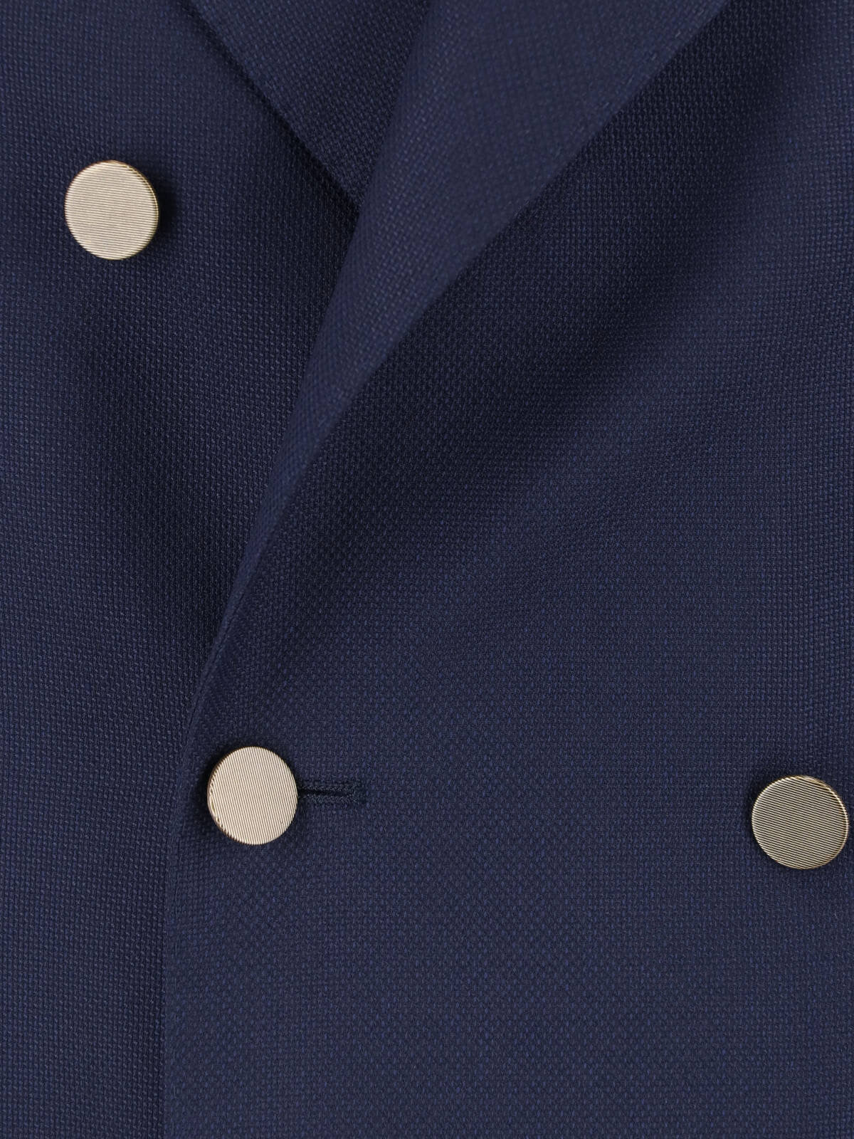 Navy Virgin Wool Double-Breasted Blazer