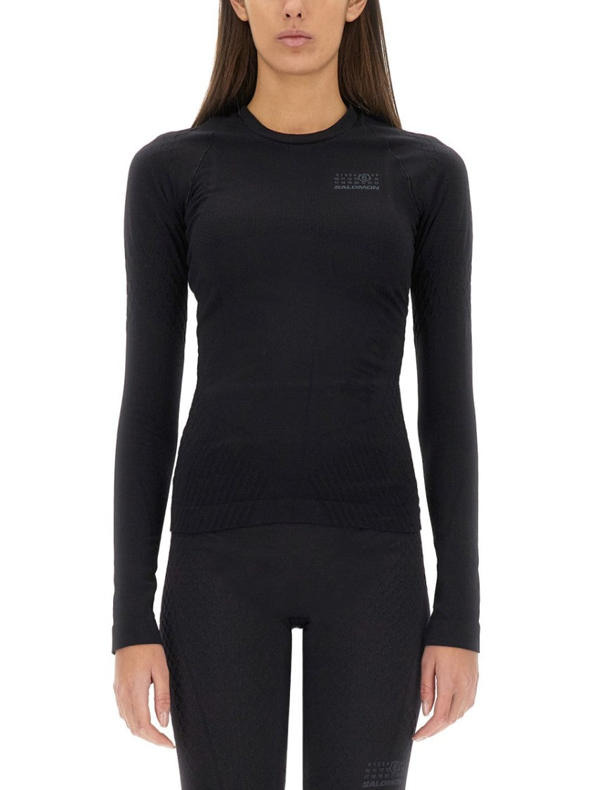 Fitted Long-Sleeve Top With Textured Finish