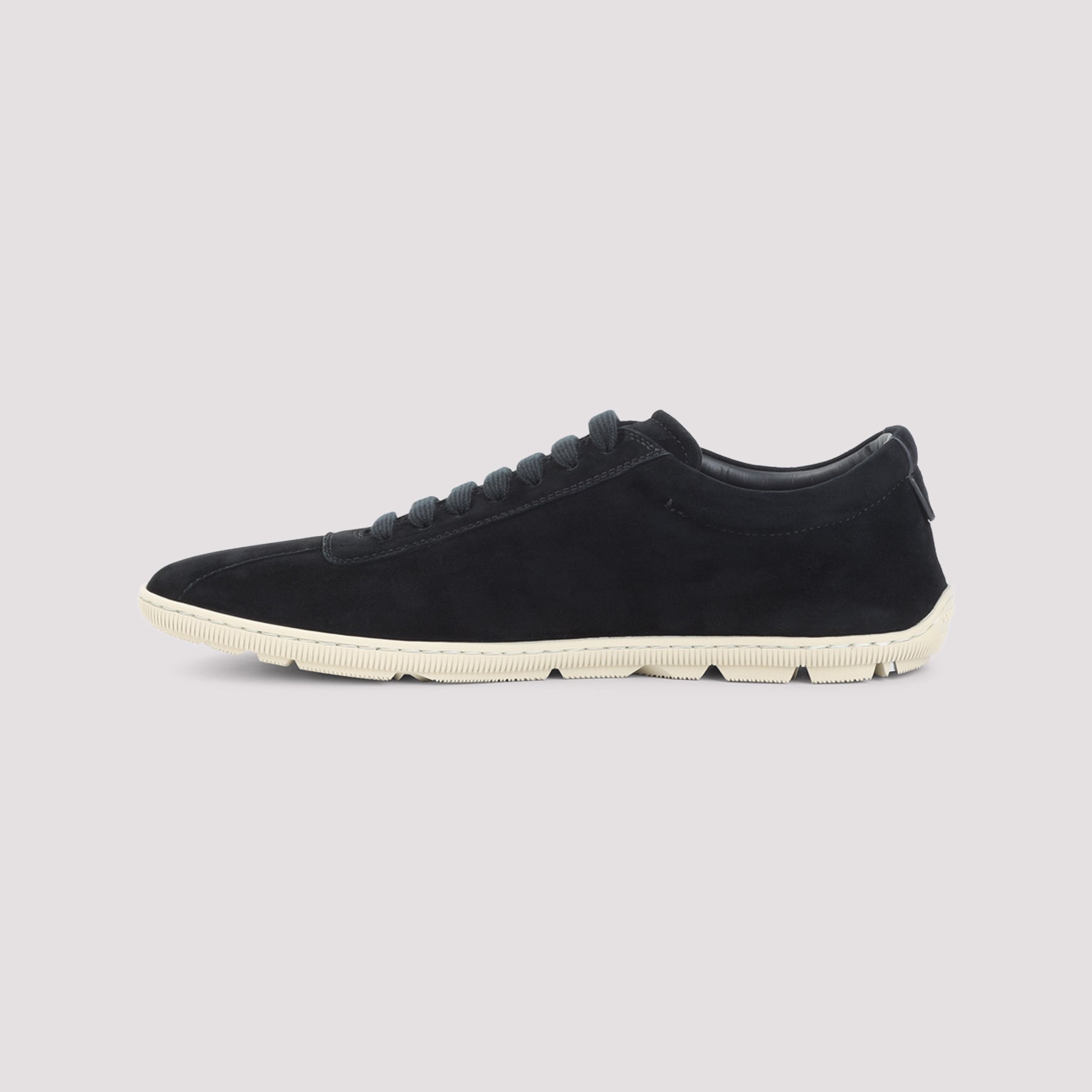 Goat Leather Round Toe Sneakers