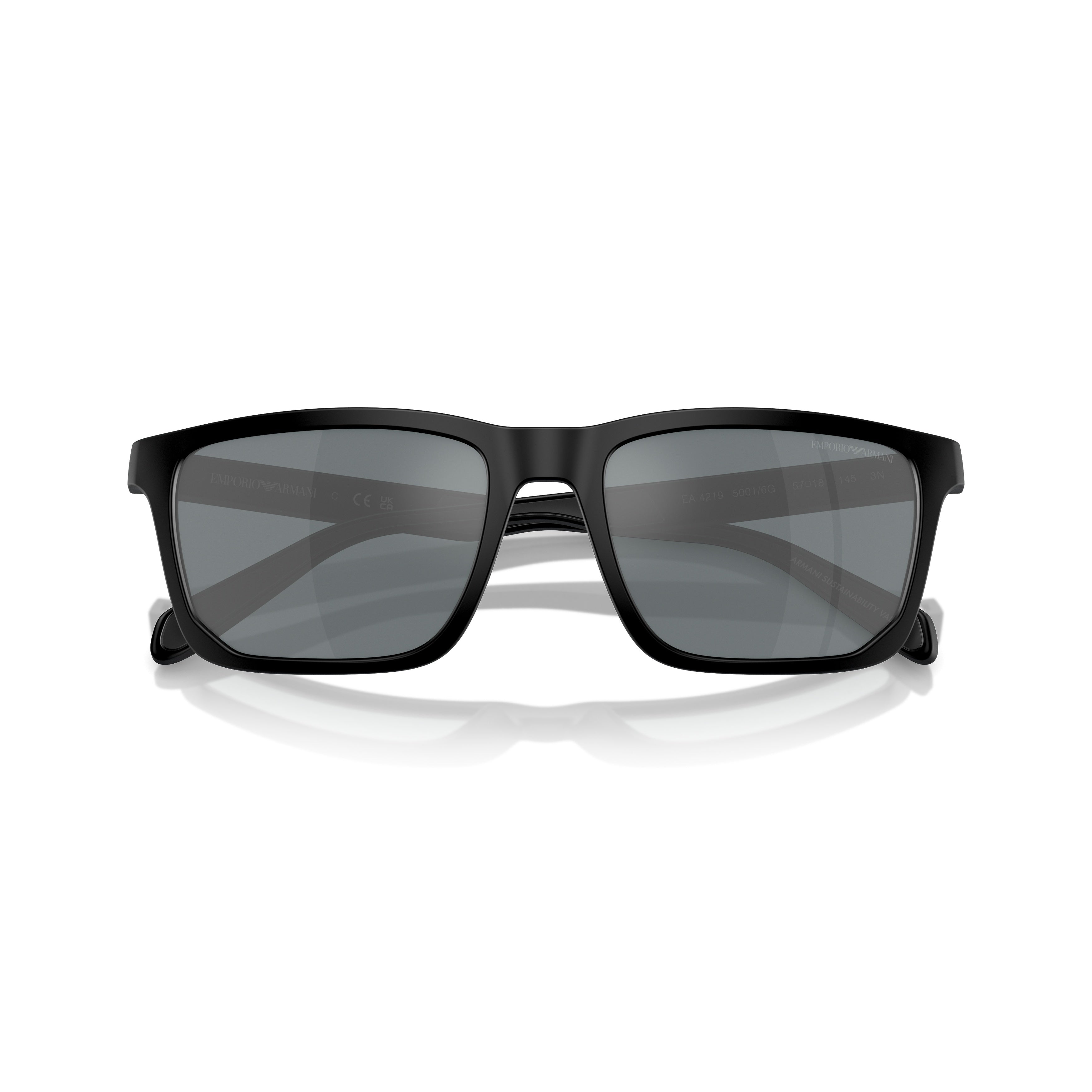 0ea4219 Rectangular Matte Black Sunglasses with Durable Arms