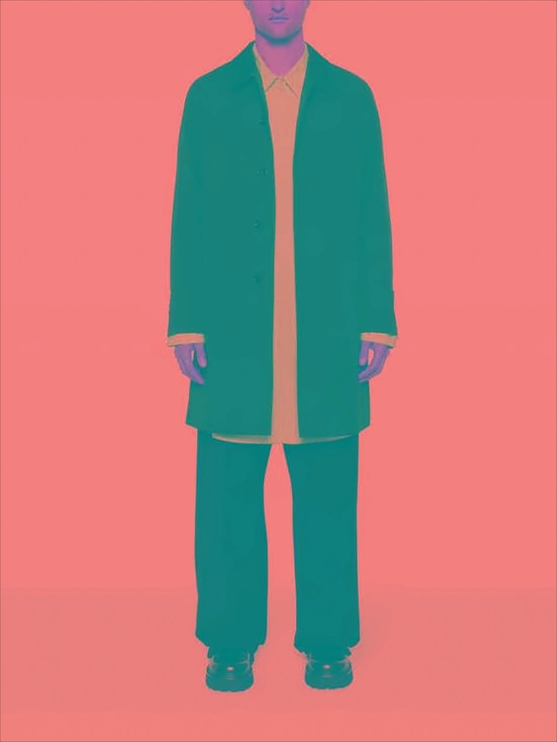 Mid-Length Tailored Coat with Classic Collar