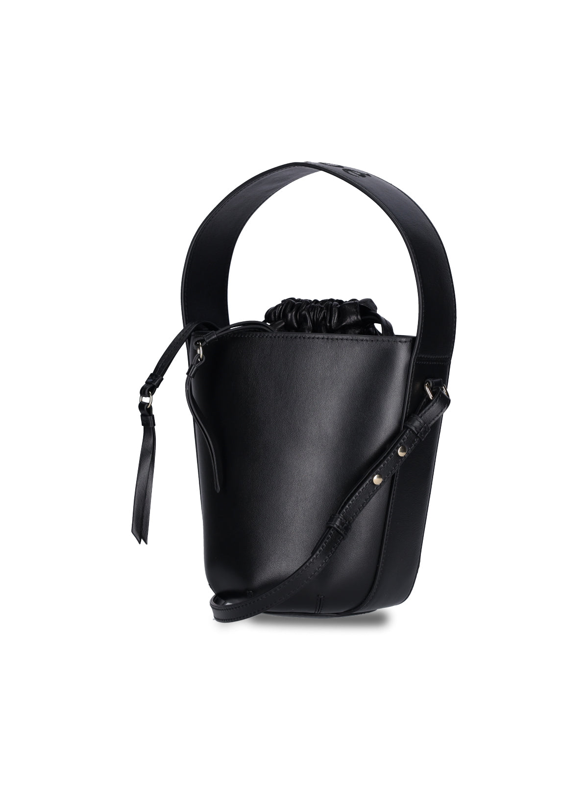Black Sense Mini Leather Bucket Bag