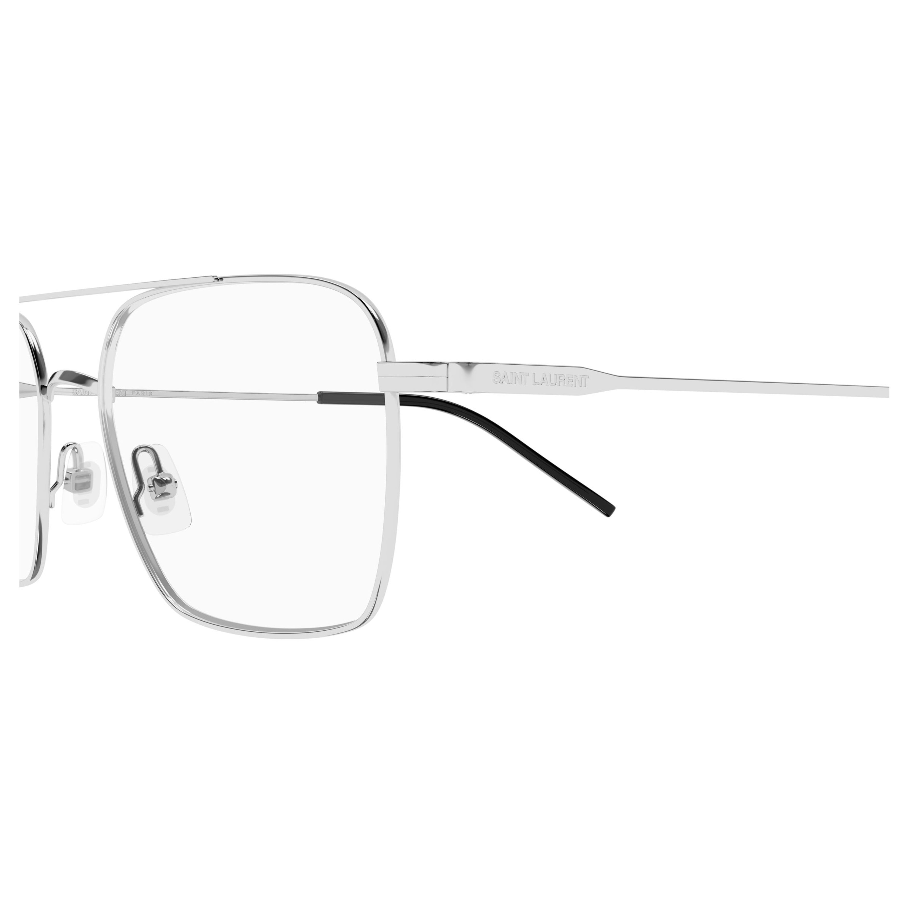 Sl 888 Rectangular Silver-Toned Metal Eyeglasses