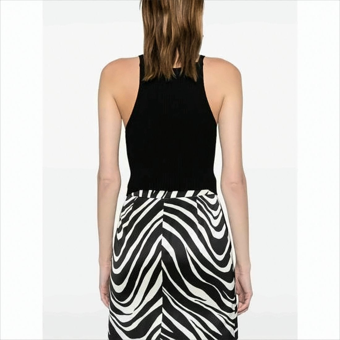 Ribbed Sleeveless Bodysuit with High Neckline