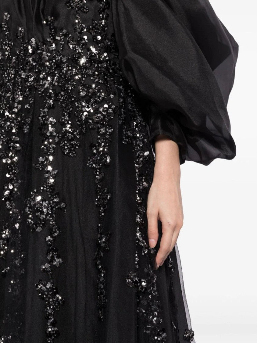 Organza Dress With Dotted Beading