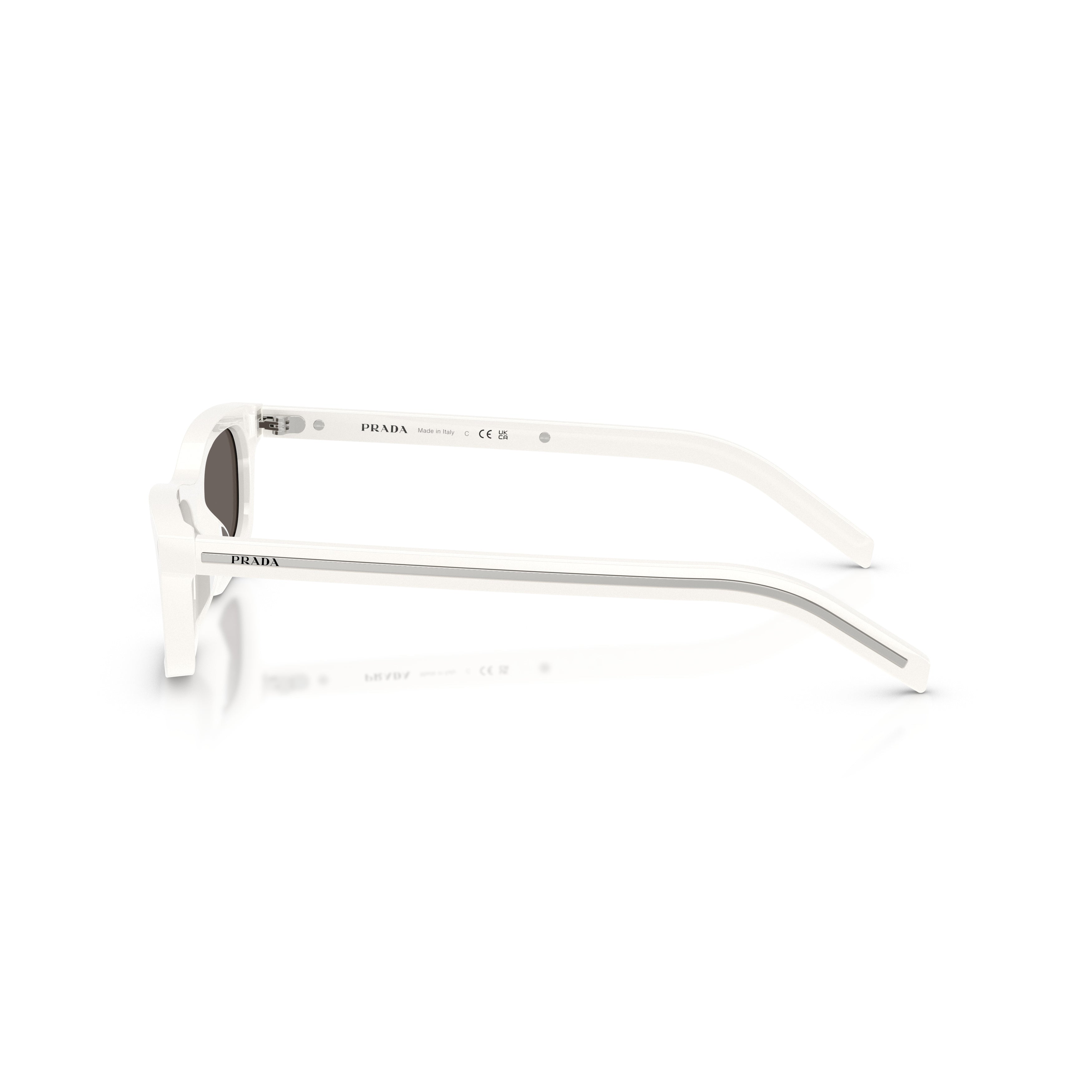 0pr D05s Glossy White Acetate Sunglasses