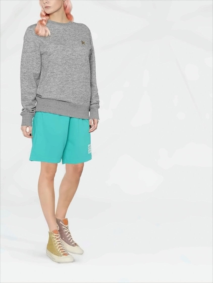 Heathered Grey Long-Sleeved Sweatshirt with Ribbed Detailing