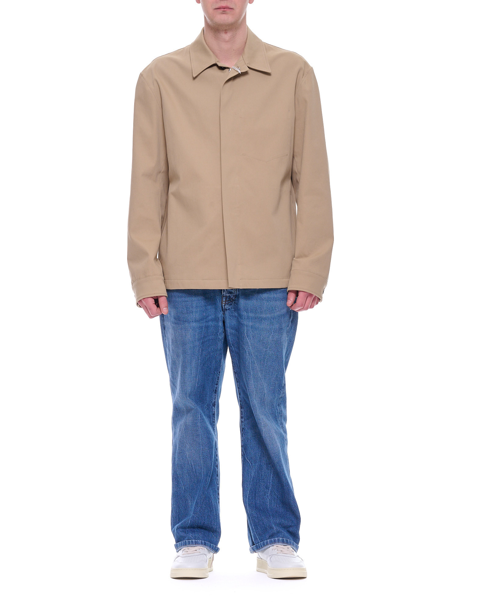 Beige Cotton Teo Jacket With Zip