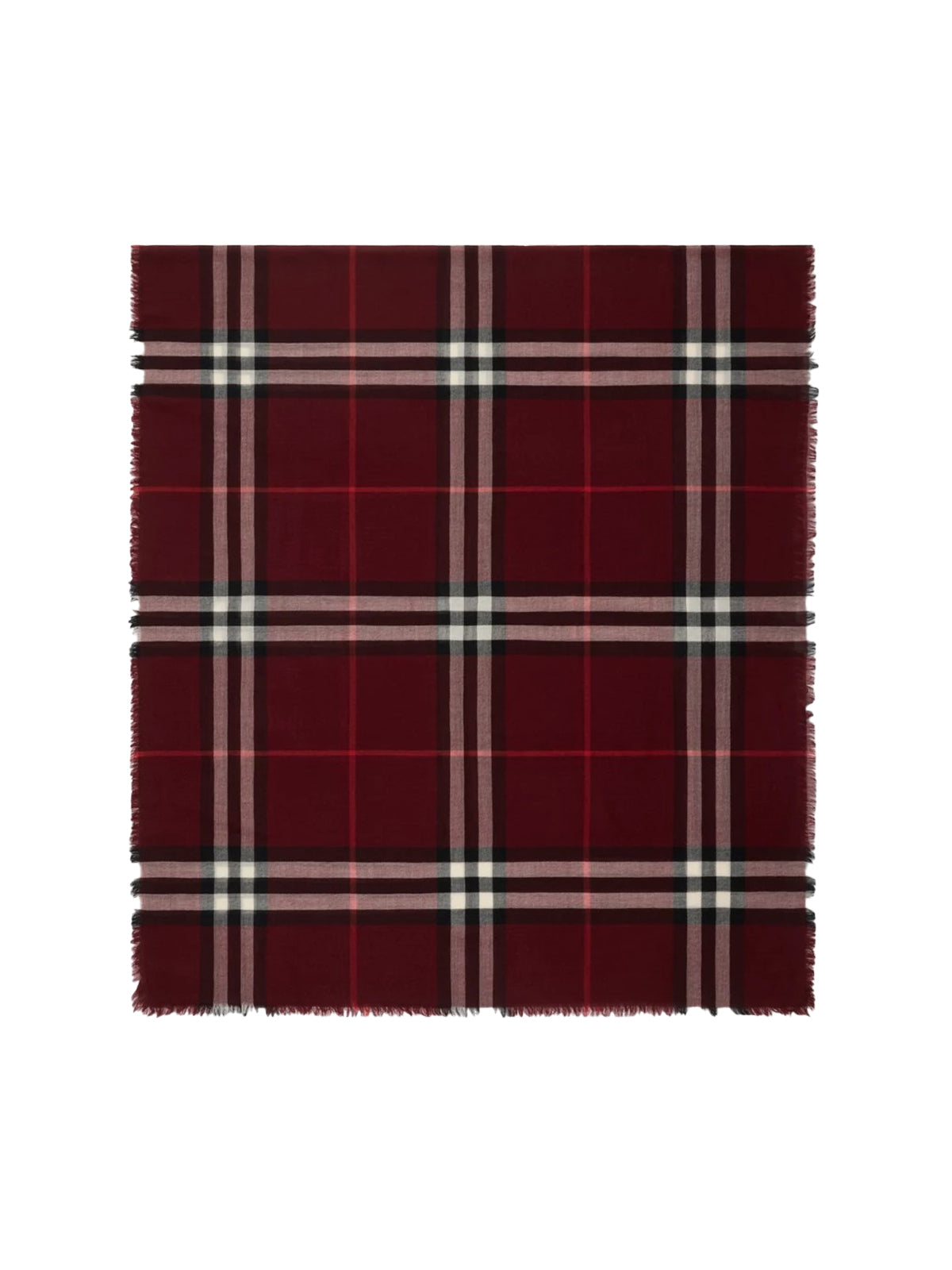 "Check" Wool Scarf – Red